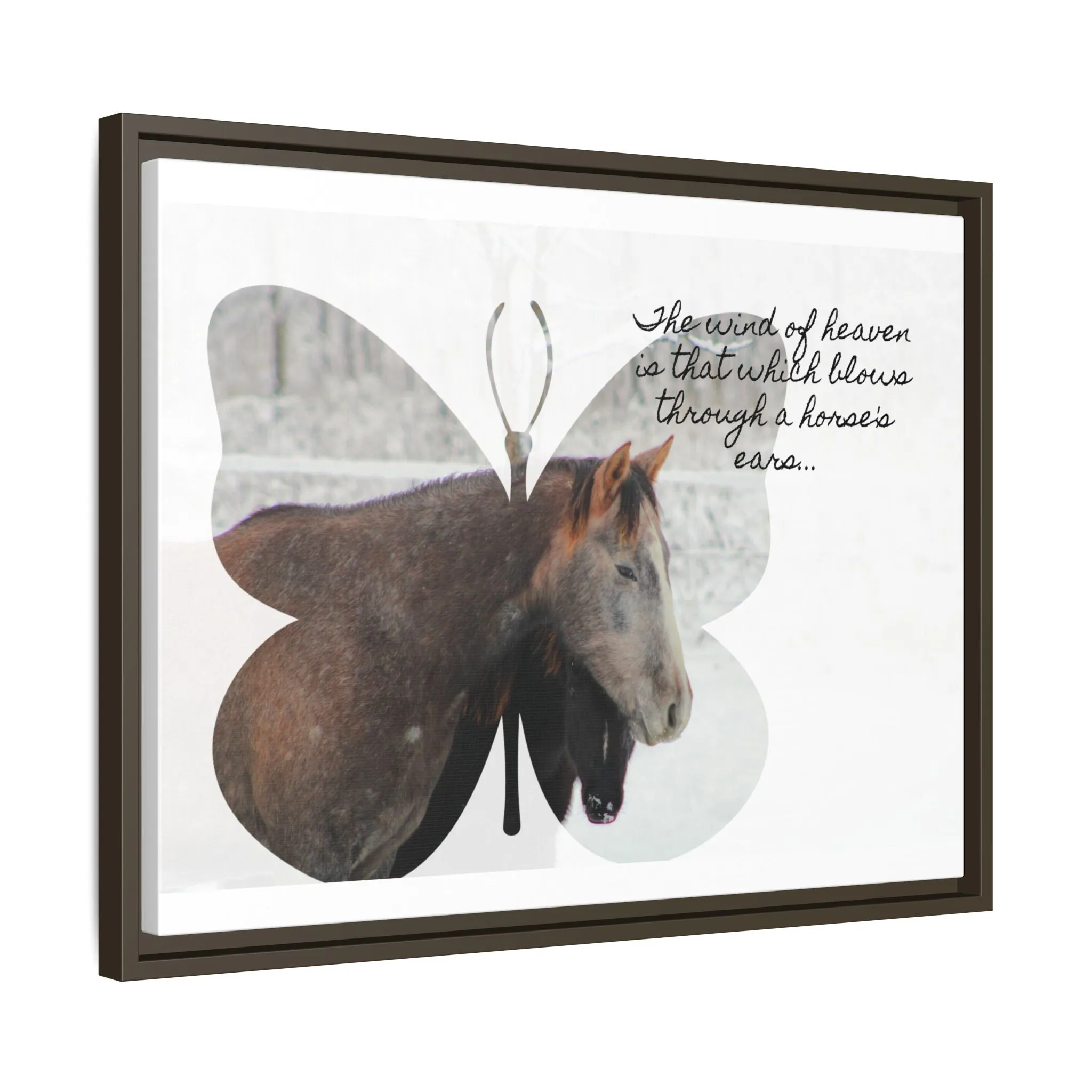 Inspirational Horse Canvas Art Print – "The Wind of Heaven" Framed Wall Decor