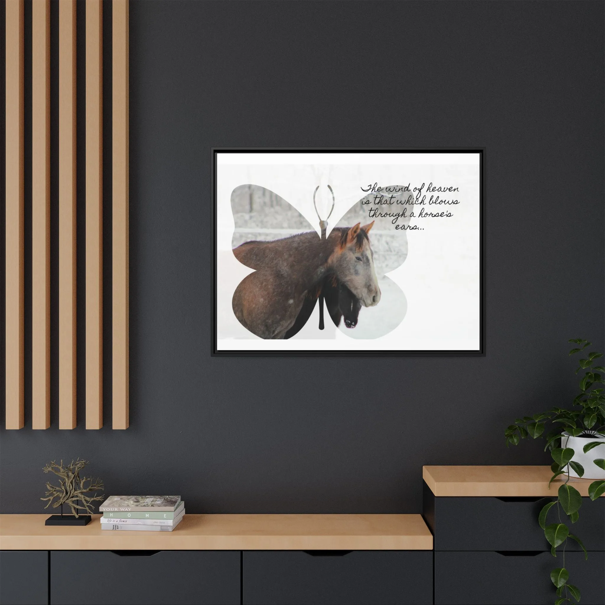 Inspirational Horse Canvas Art Print – "The Wind of Heaven" Framed Wall Decor