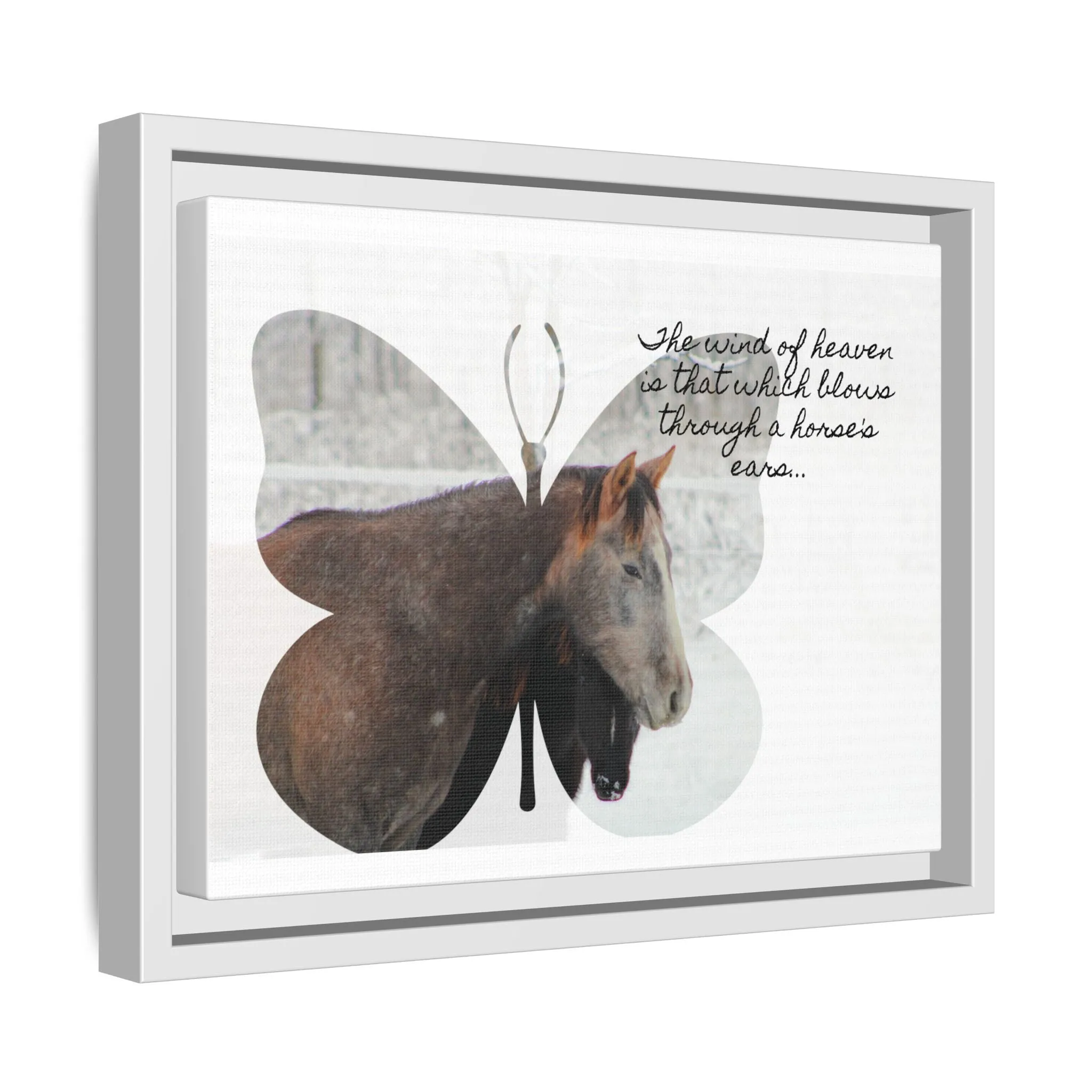 Inspirational Horse Canvas Art Print – "The Wind of Heaven" Framed Wall Decor