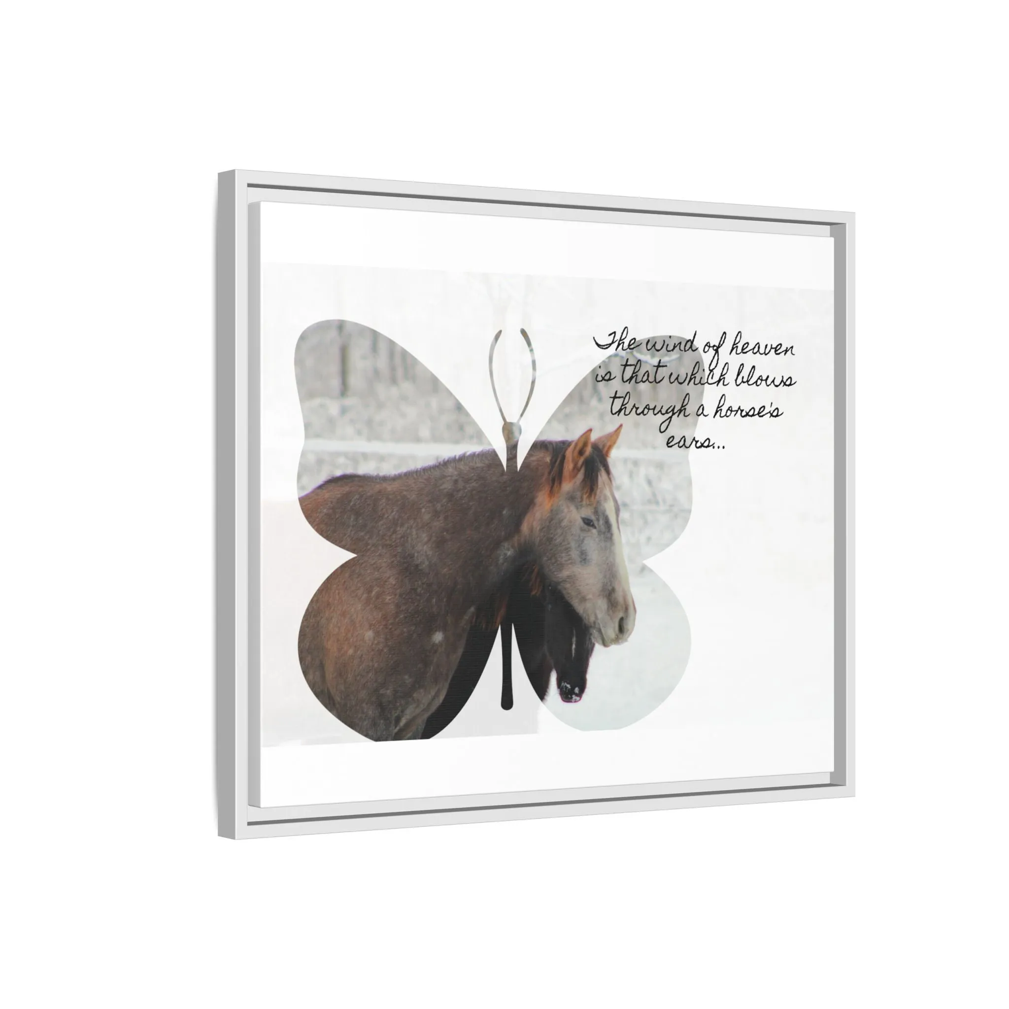 Inspirational Horse Canvas Art Print – "The Wind of Heaven" Framed Wall Decor