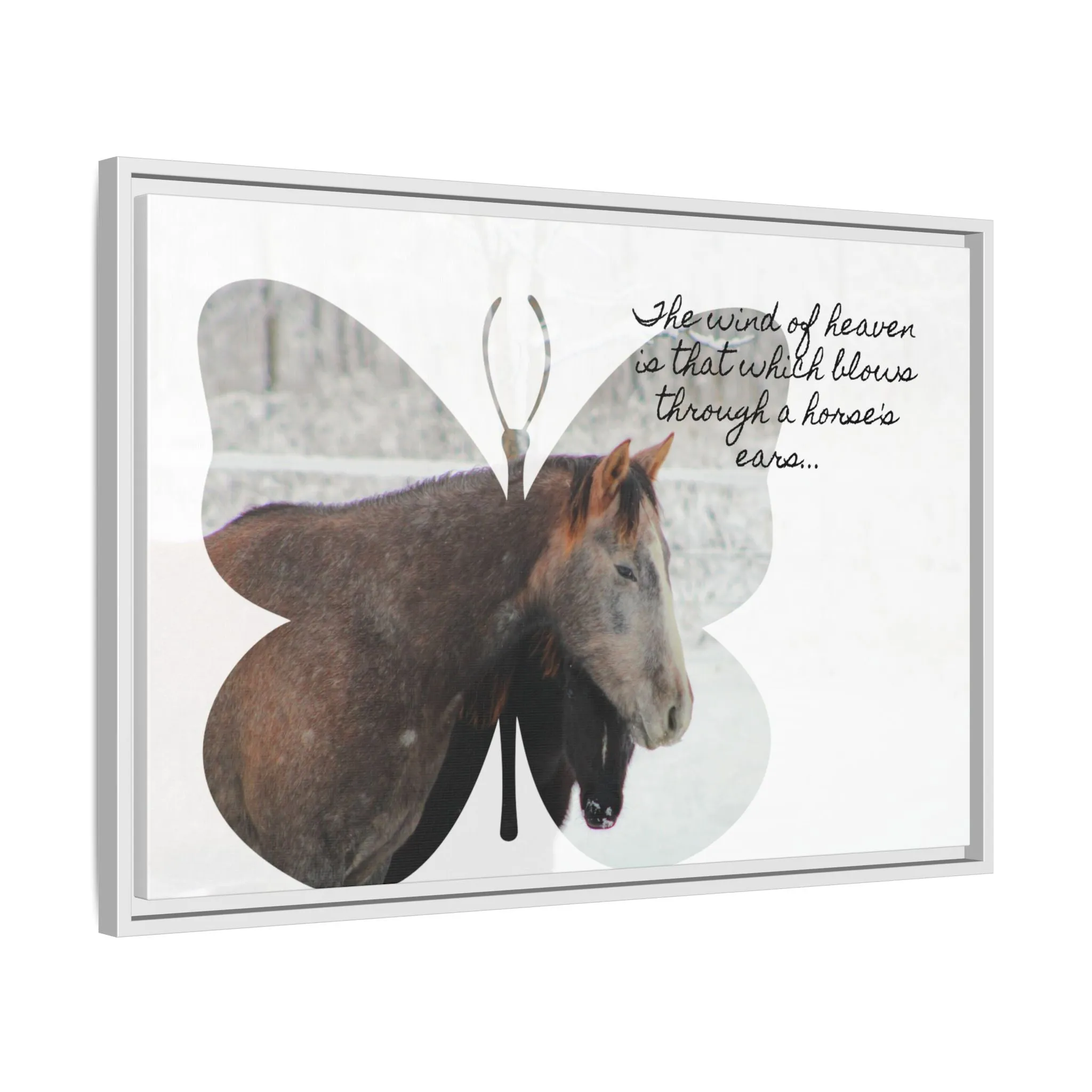 Inspirational Horse Canvas Art Print – "The Wind of Heaven" Framed Wall Decor