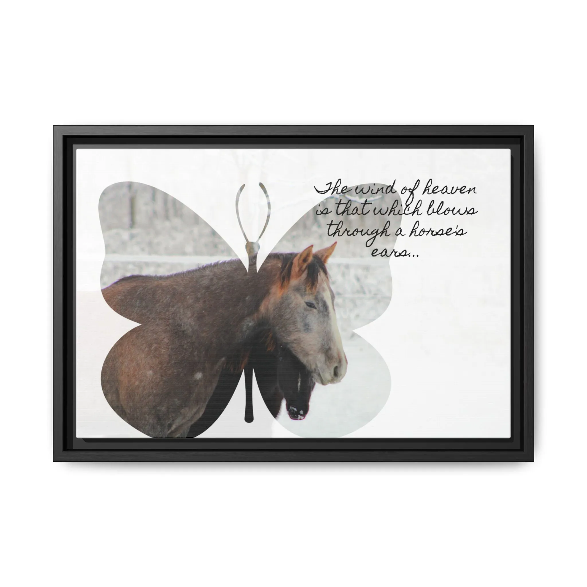 Inspirational Horse Canvas Art Print – "The Wind of Heaven" Framed Wall Decor
