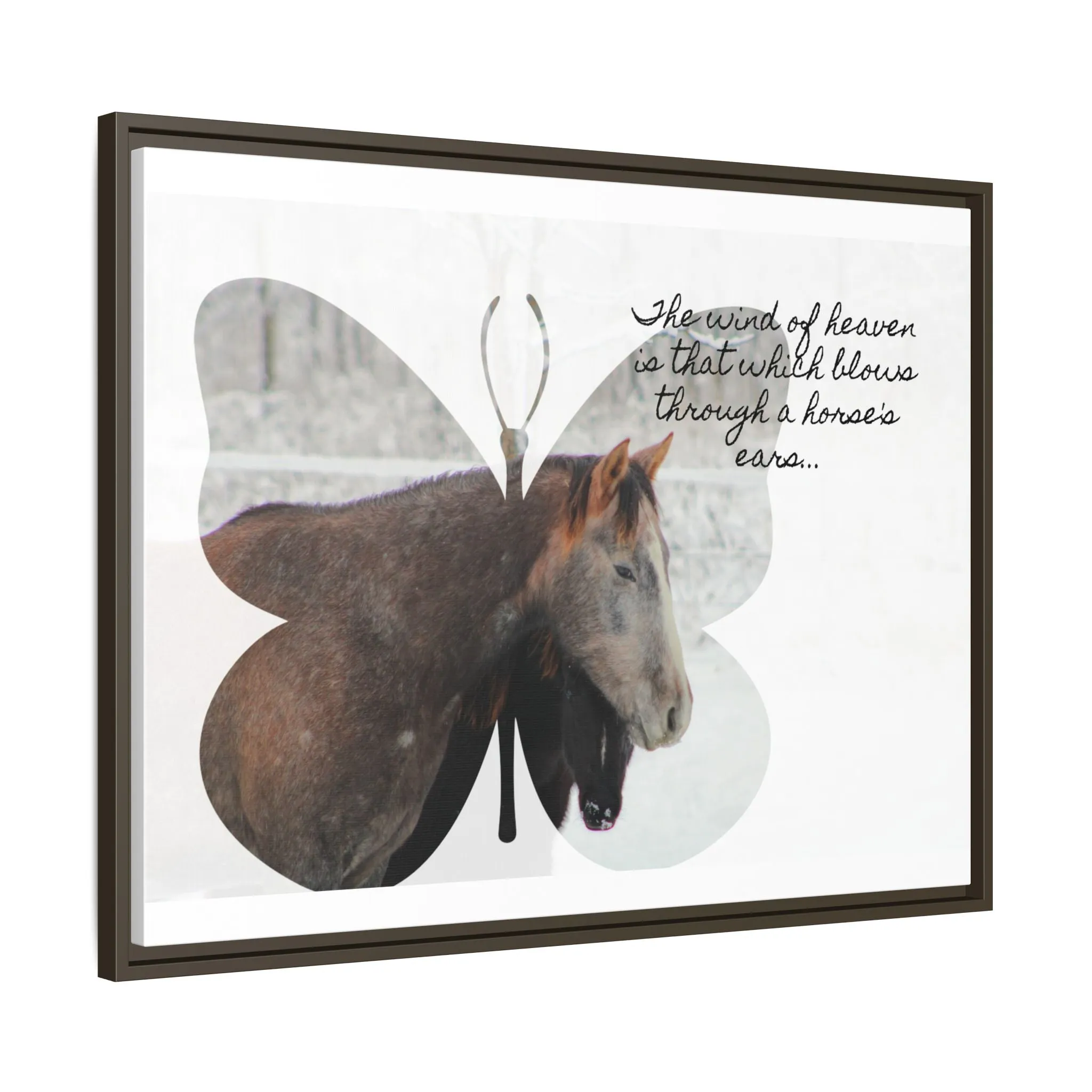 Inspirational Horse Canvas Art Print – "The Wind of Heaven" Framed Wall Decor