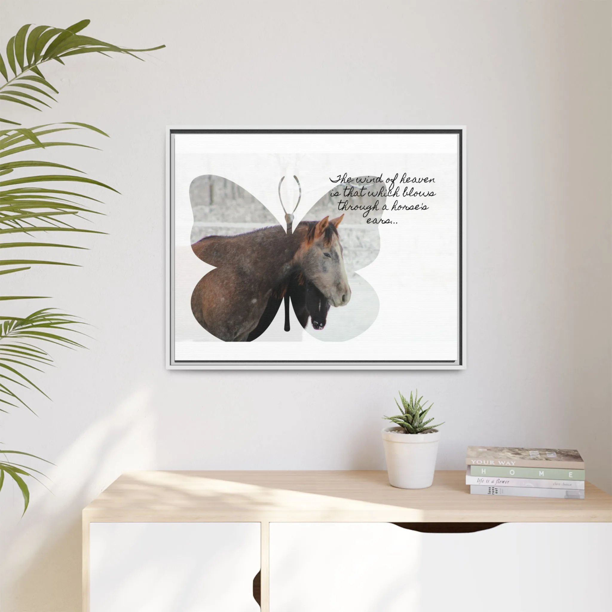 Inspirational Horse Canvas Art Print – "The Wind of Heaven" Framed Wall Decor