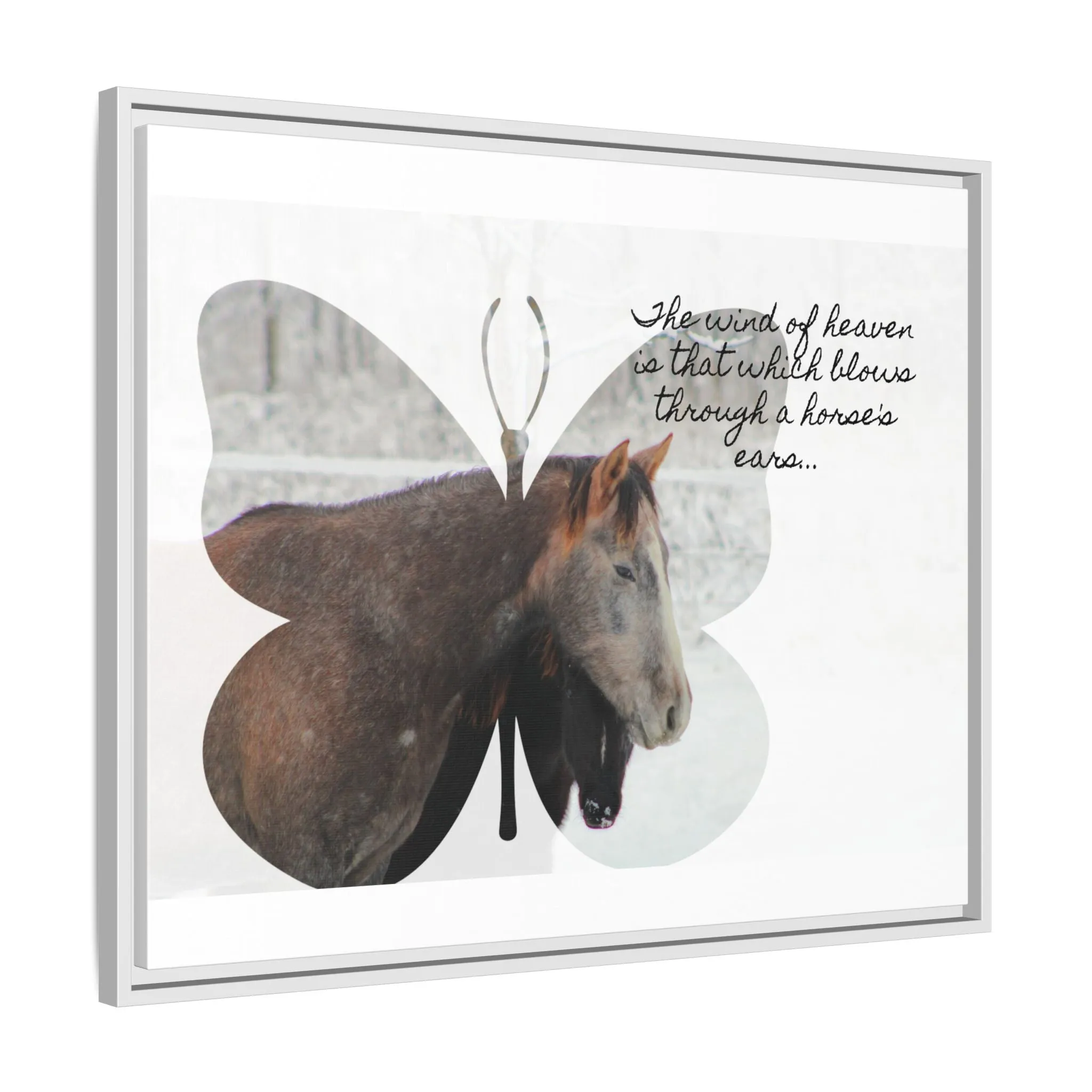 Inspirational Horse Canvas Art Print – "The Wind of Heaven" Framed Wall Decor