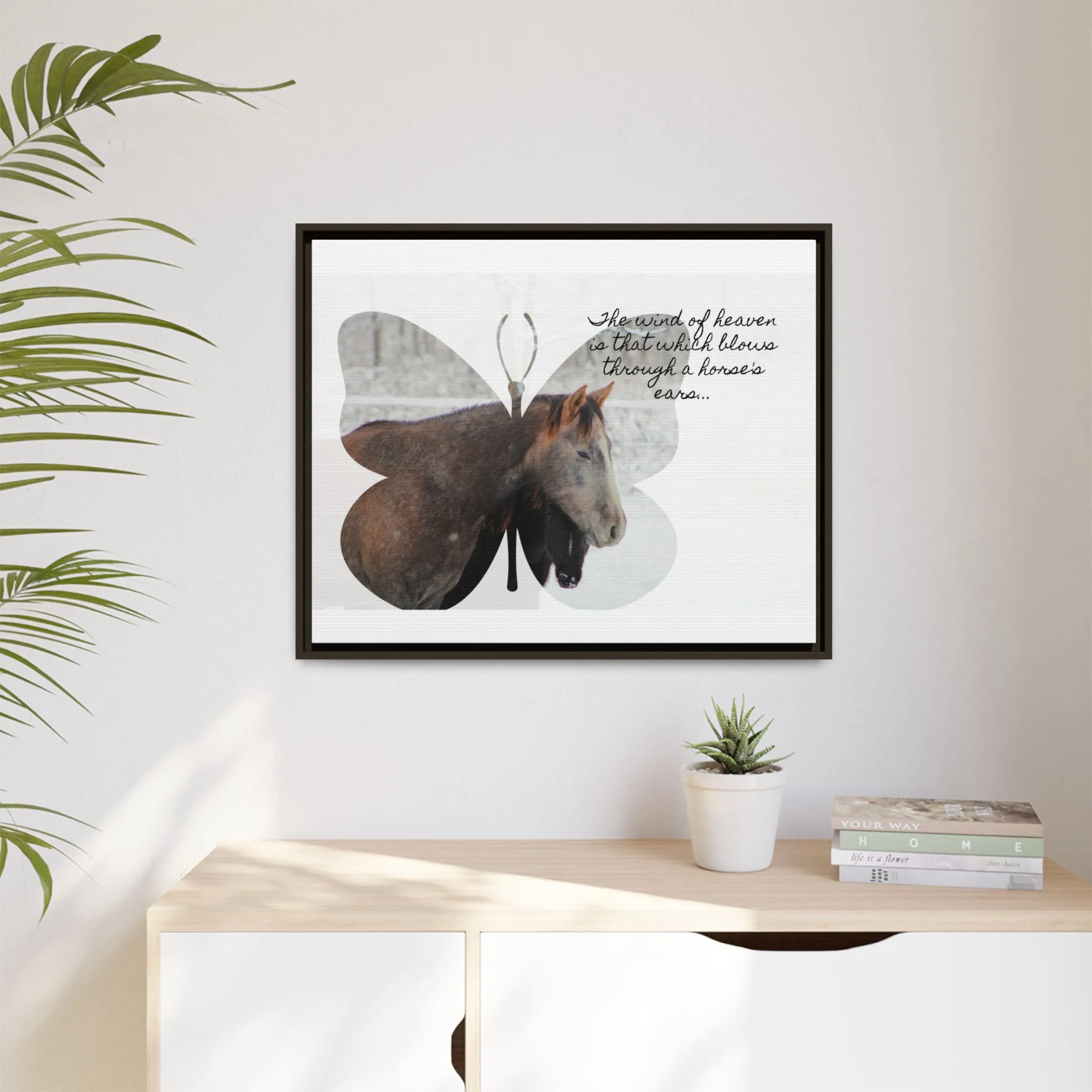 Inspirational Horse Canvas Art Print – "The Wind of Heaven" Framed Wall Decor