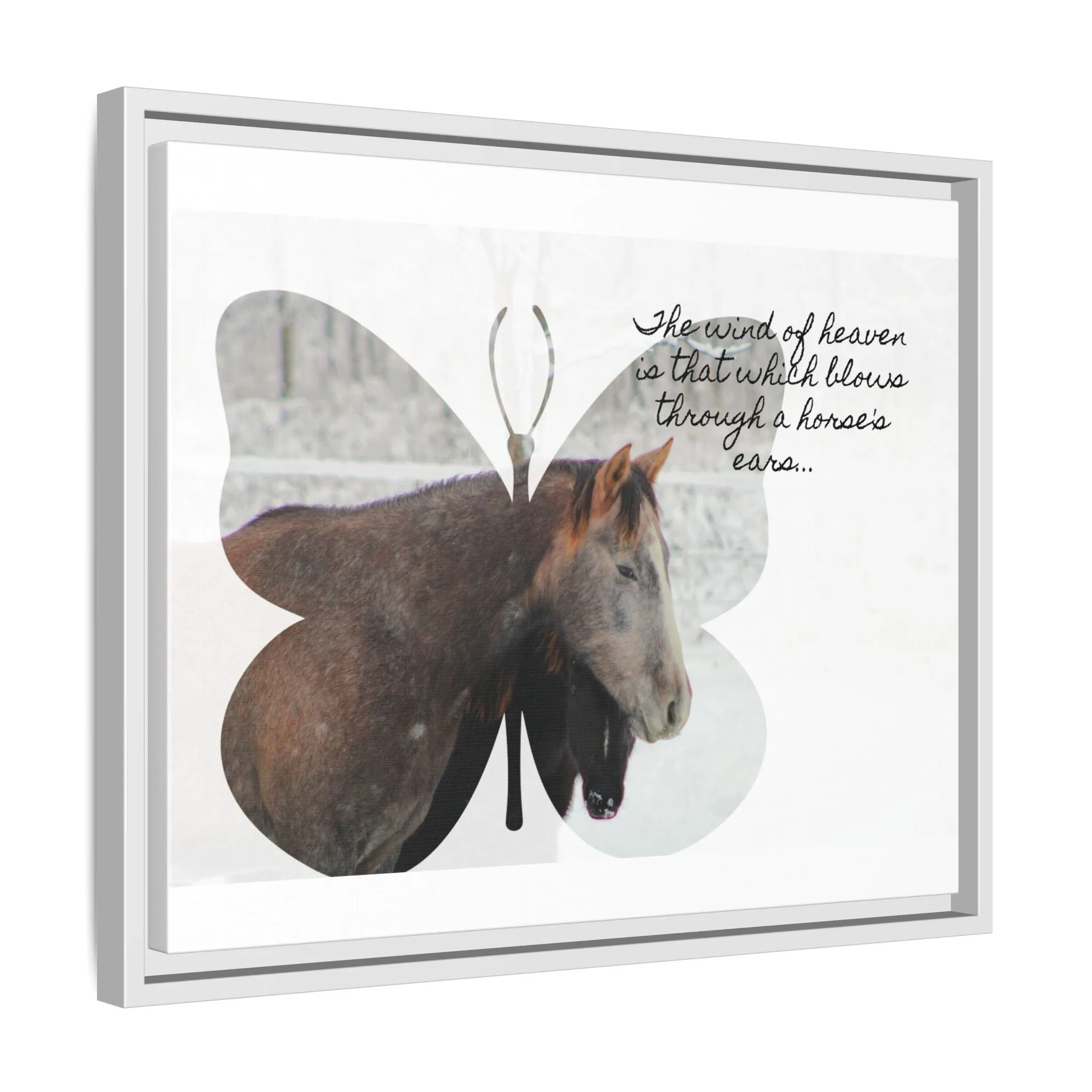 Inspirational Horse Canvas Art Print – "The Wind of Heaven" Framed Wall Decor