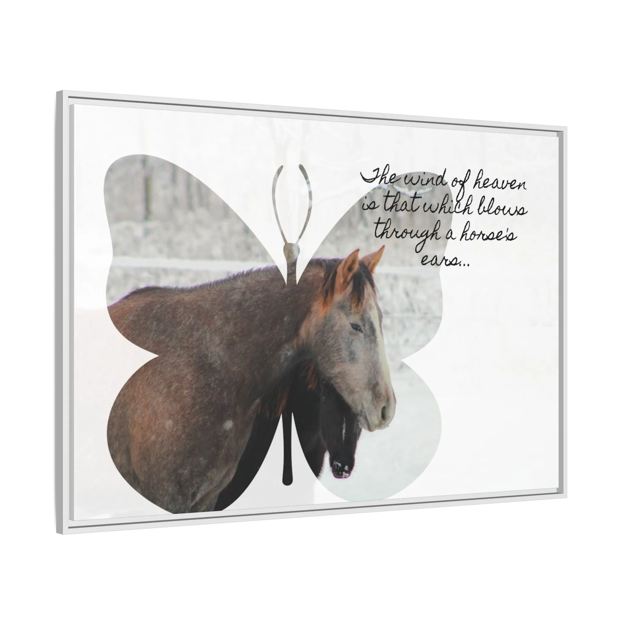 Inspirational Horse Canvas Art Print – "The Wind of Heaven" Framed Wall Decor