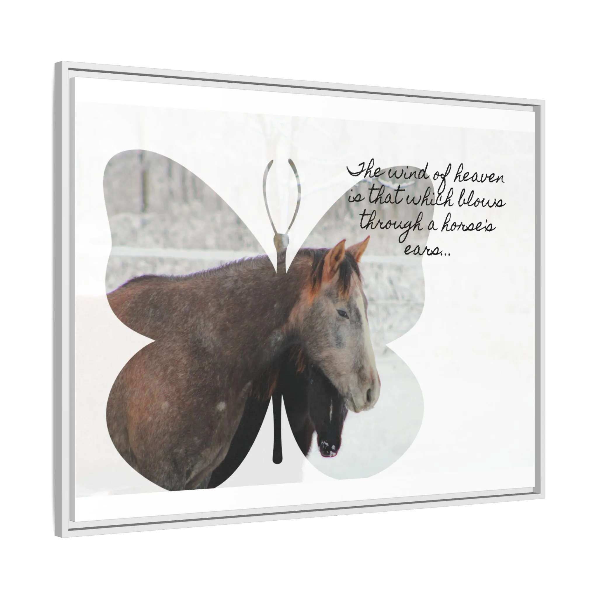 Inspirational Horse Canvas Art Print – "The Wind of Heaven" Framed Wall Decor