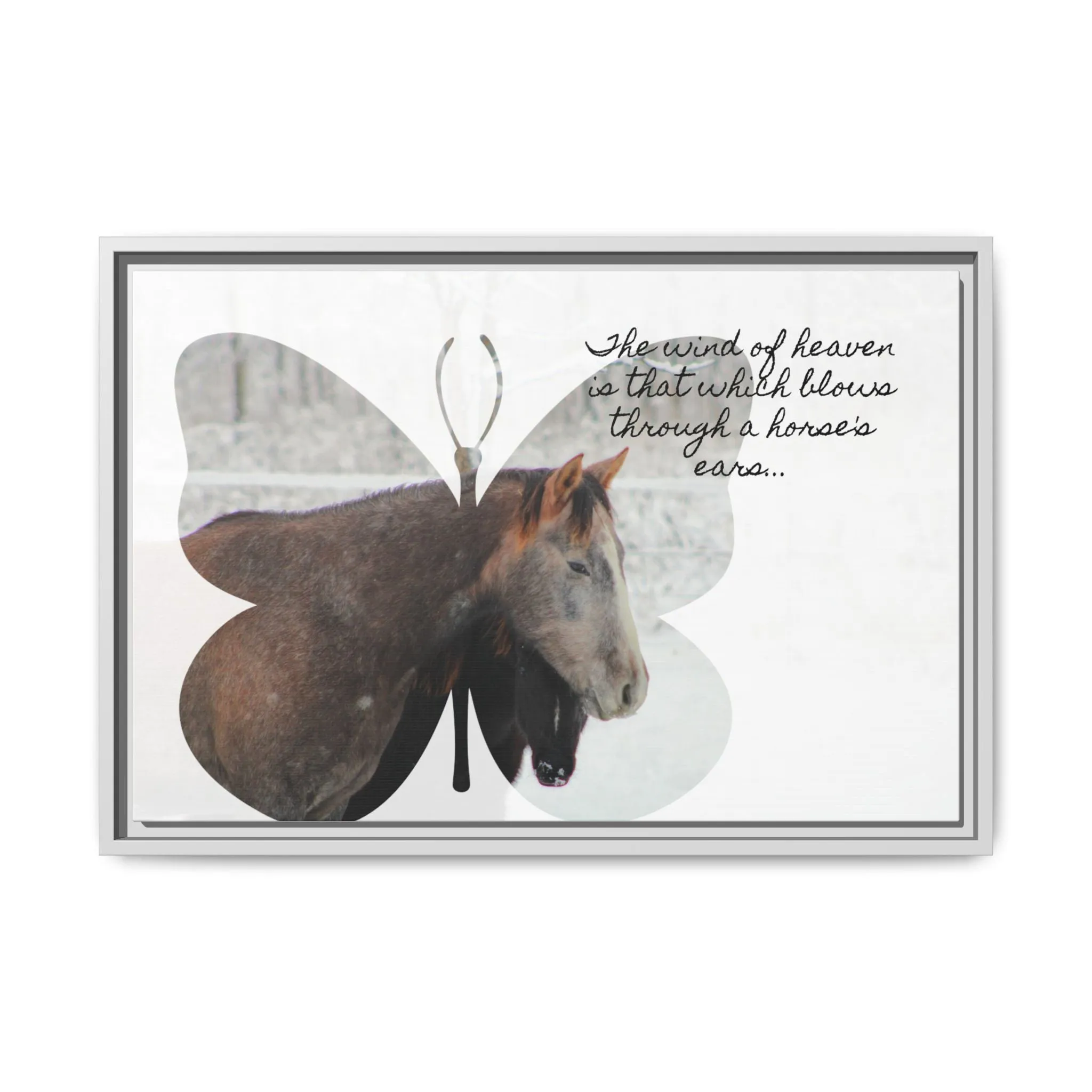 Inspirational Horse Canvas Art Print – "The Wind of Heaven" Framed Wall Decor