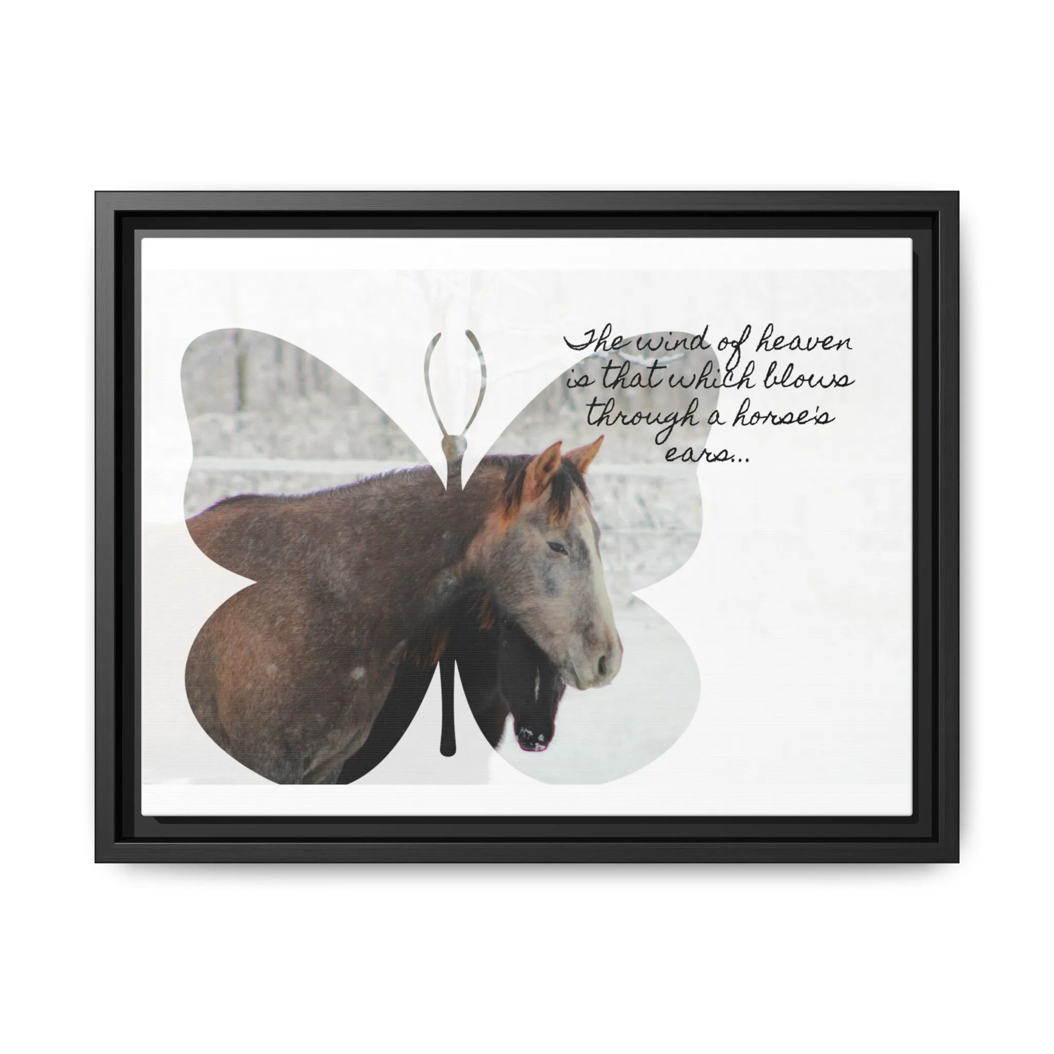 Inspirational Horse Canvas Art Print – "The Wind of Heaven" Framed Wall Decor