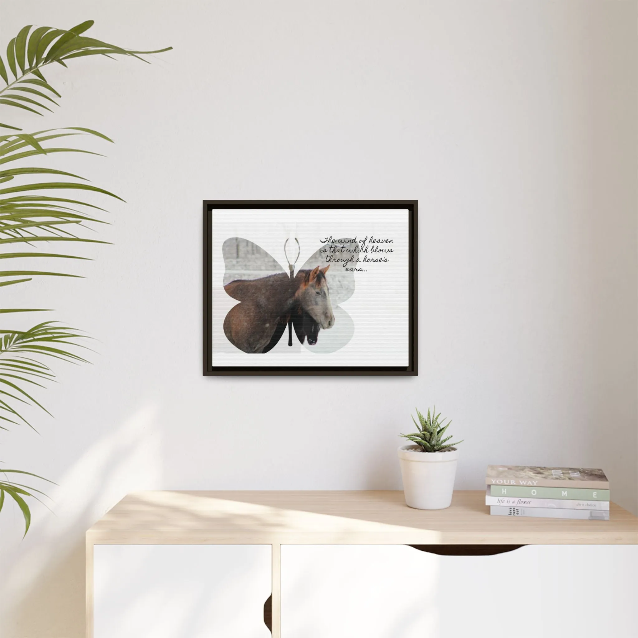 Inspirational Horse Canvas Art Print – "The Wind of Heaven" Framed Wall Decor
