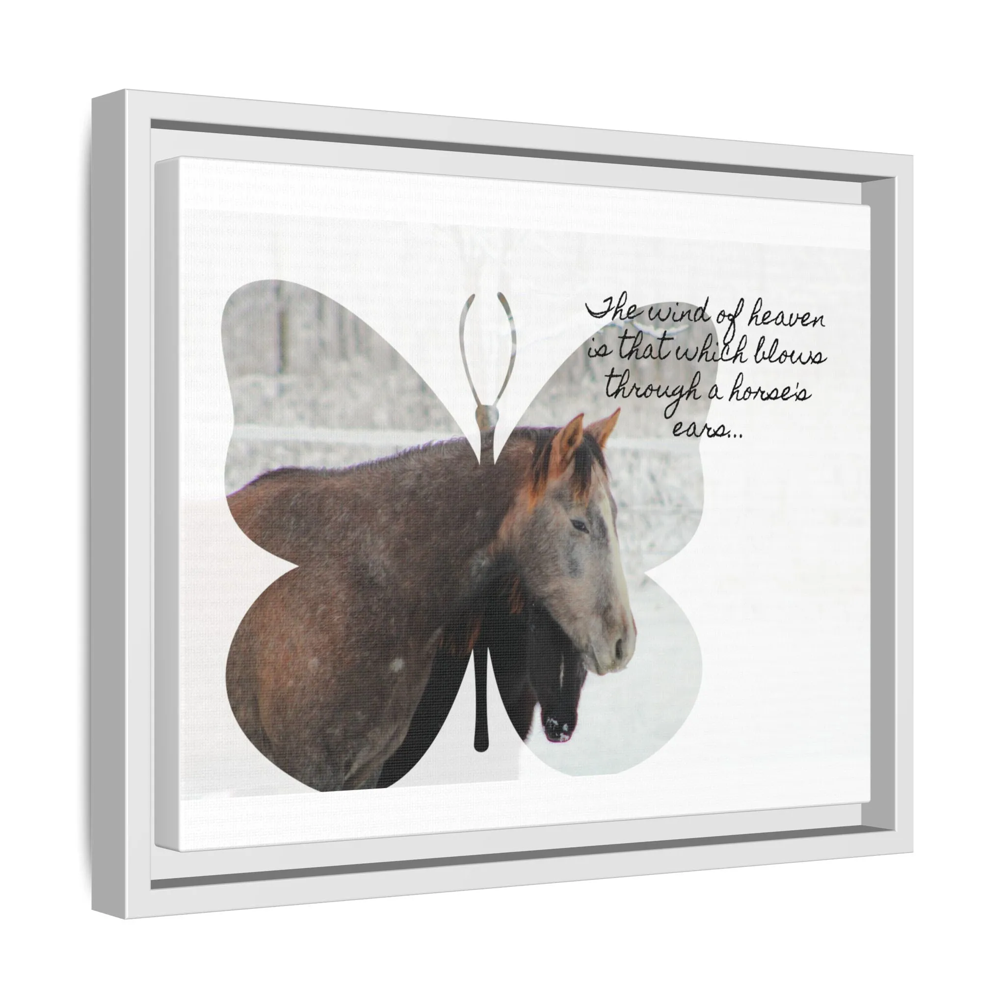 Inspirational Horse Canvas Art Print – "The Wind of Heaven" Framed Wall Decor