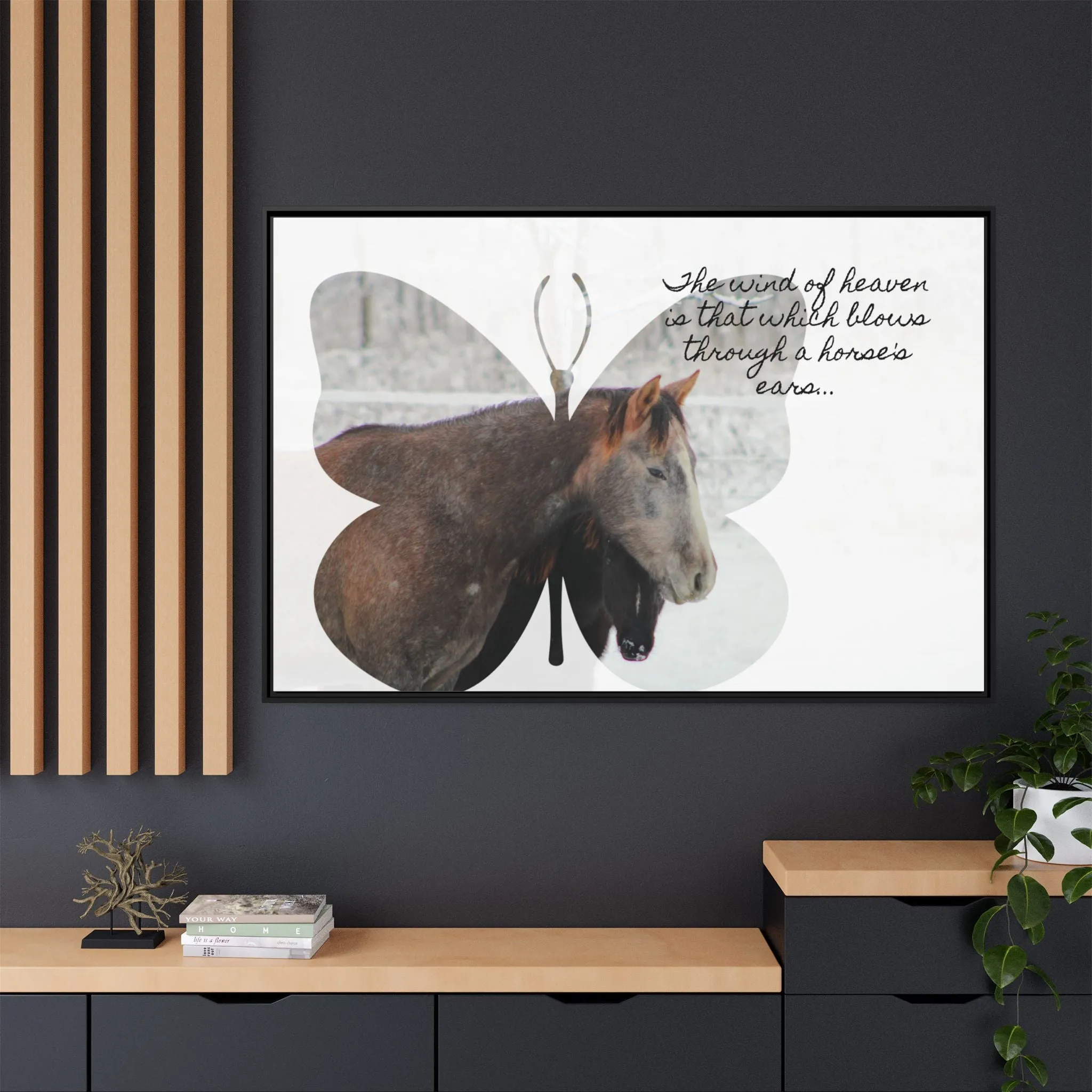 Inspirational Horse Canvas Art Print – "The Wind of Heaven" Framed Wall Decor