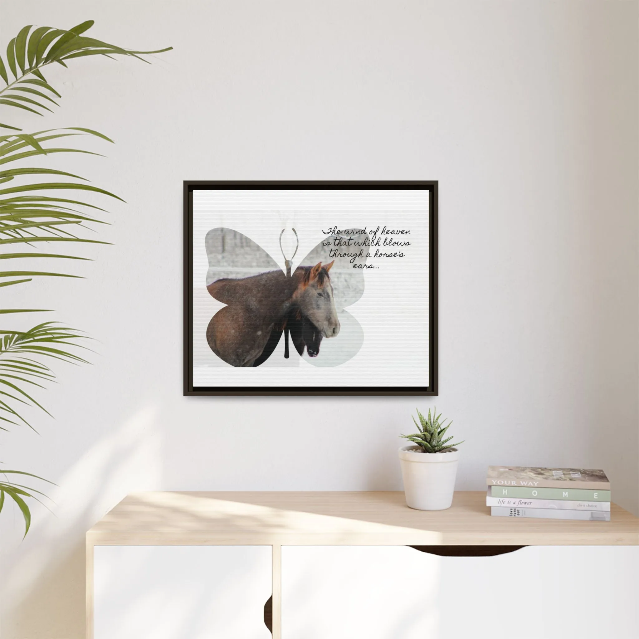 Inspirational Horse Canvas Art Print – "The Wind of Heaven" Framed Wall Decor