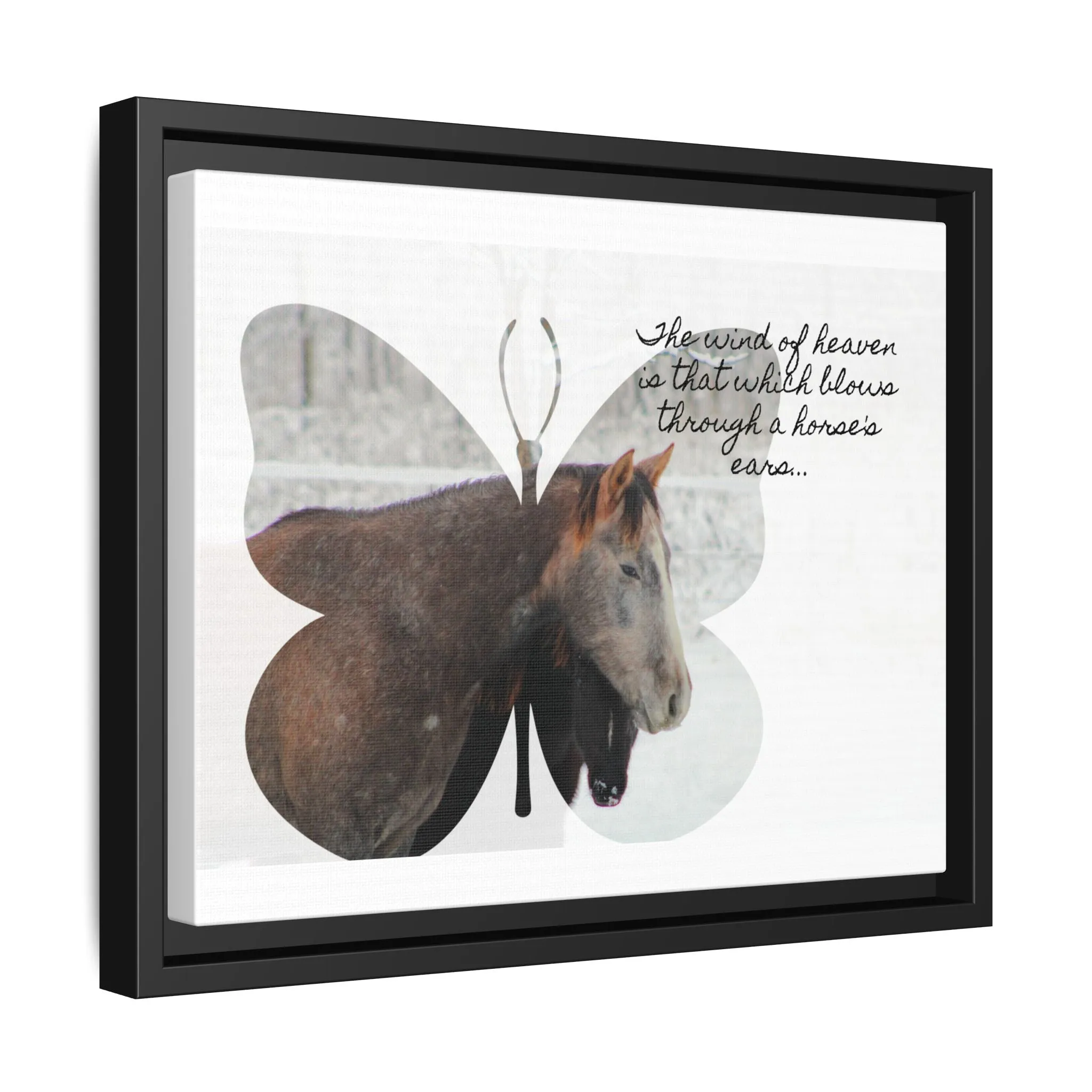 Inspirational Horse Canvas Art Print – "The Wind of Heaven" Framed Wall Decor