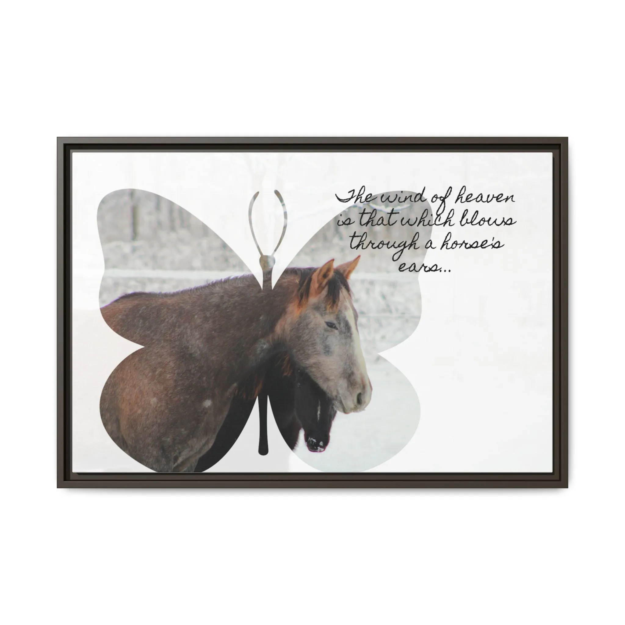 Inspirational Horse Canvas Art Print – "The Wind of Heaven" Framed Wall Decor