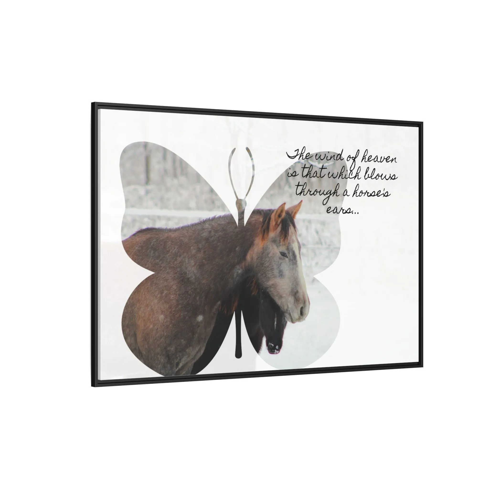 Inspirational Horse Canvas Art Print – "The Wind of Heaven" Framed Wall Decor