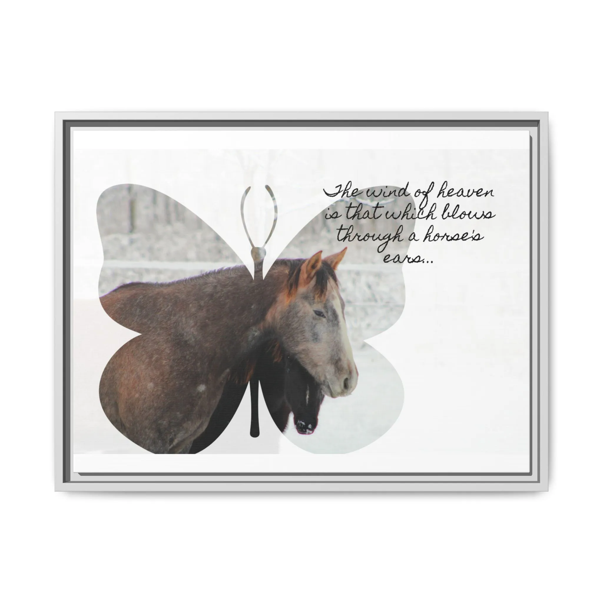 Inspirational Horse Canvas Art Print – "The Wind of Heaven" Framed Wall Decor