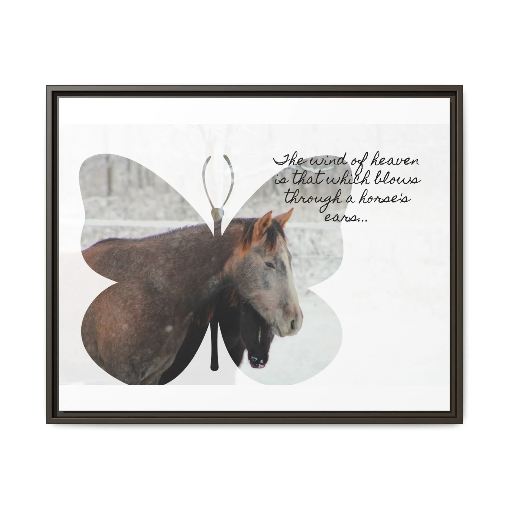 Inspirational Horse Canvas Art Print – "The Wind of Heaven" Framed Wall Decor