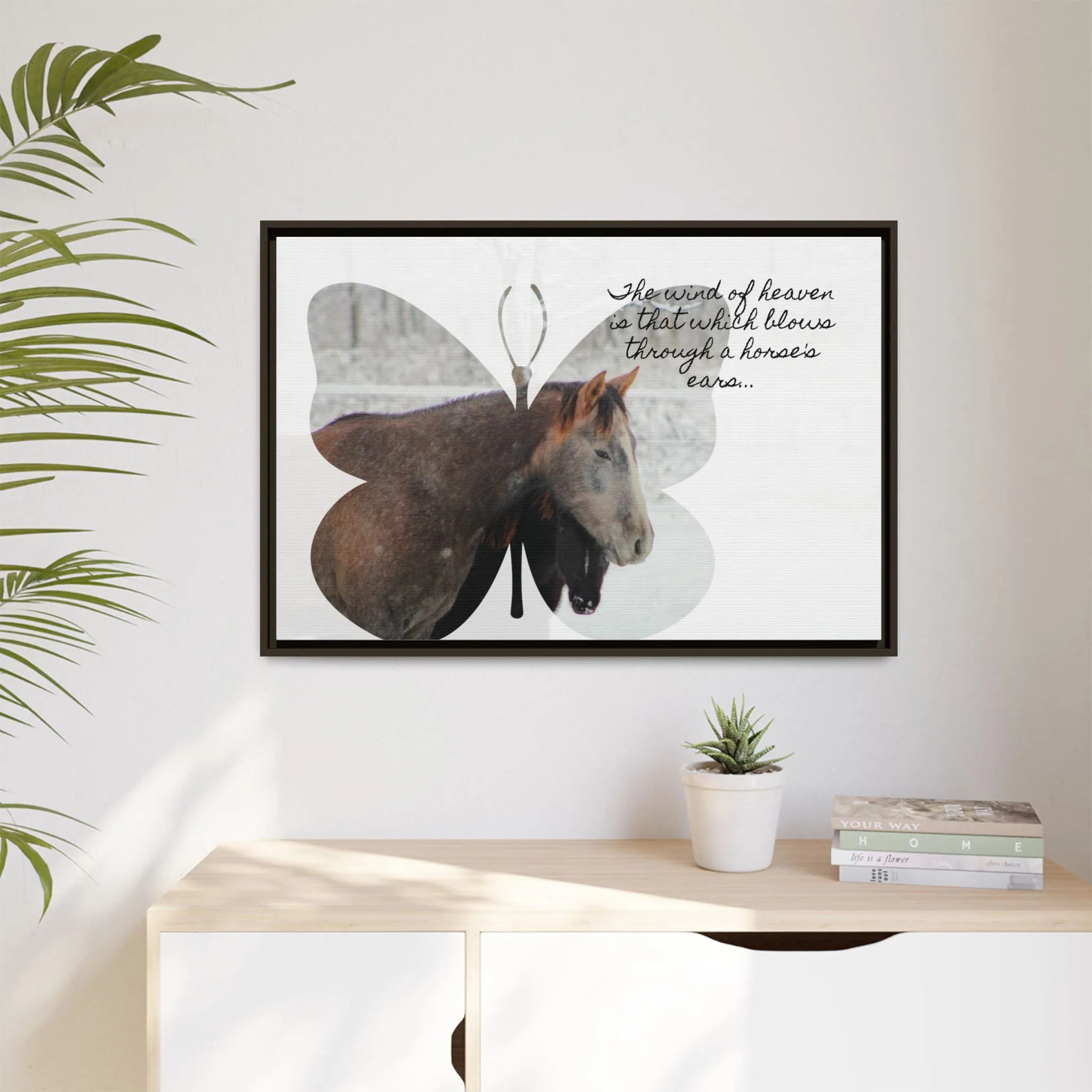 Inspirational Horse Canvas Art Print – "The Wind of Heaven" Framed Wall Decor