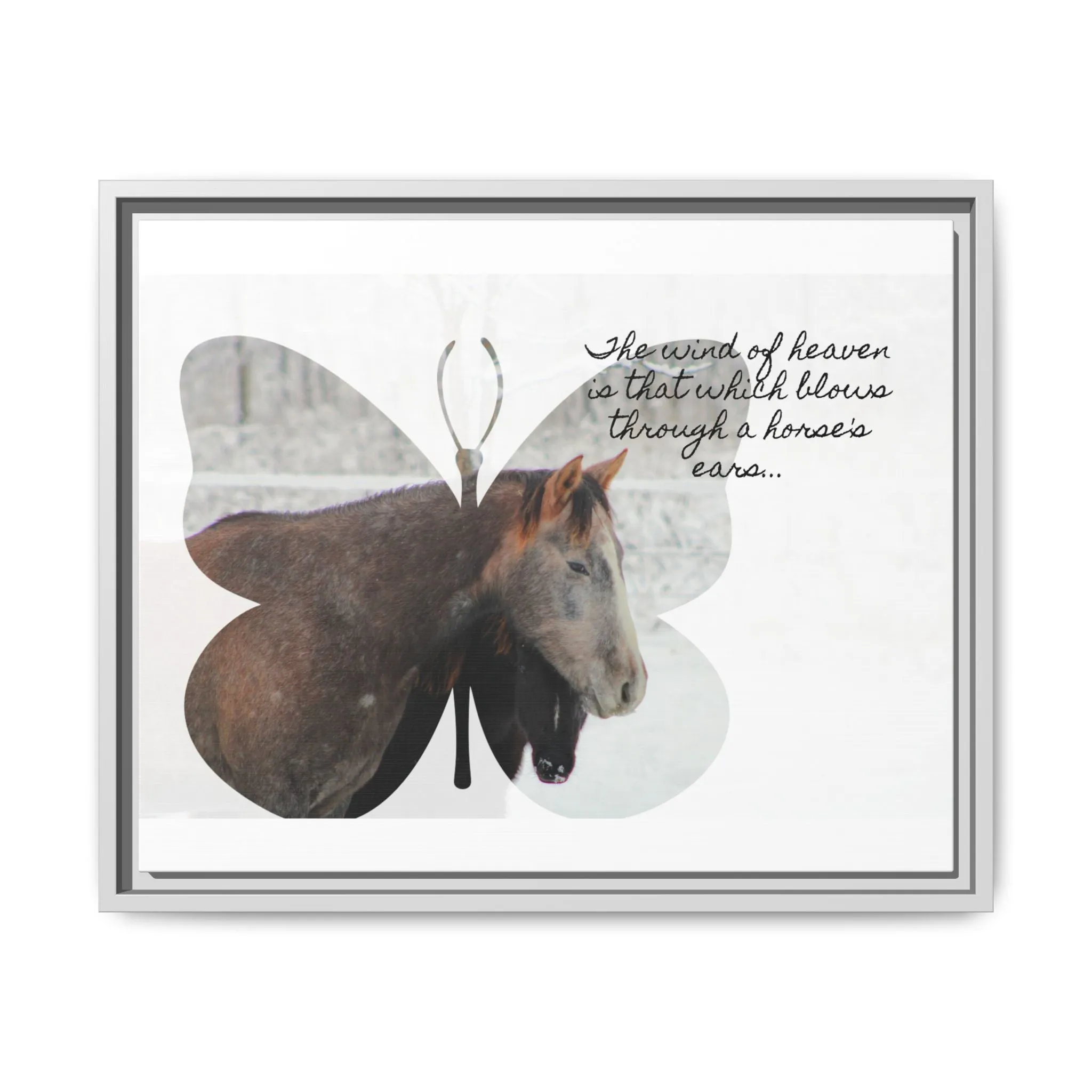 Inspirational Horse Canvas Art Print – "The Wind of Heaven" Framed Wall Decor