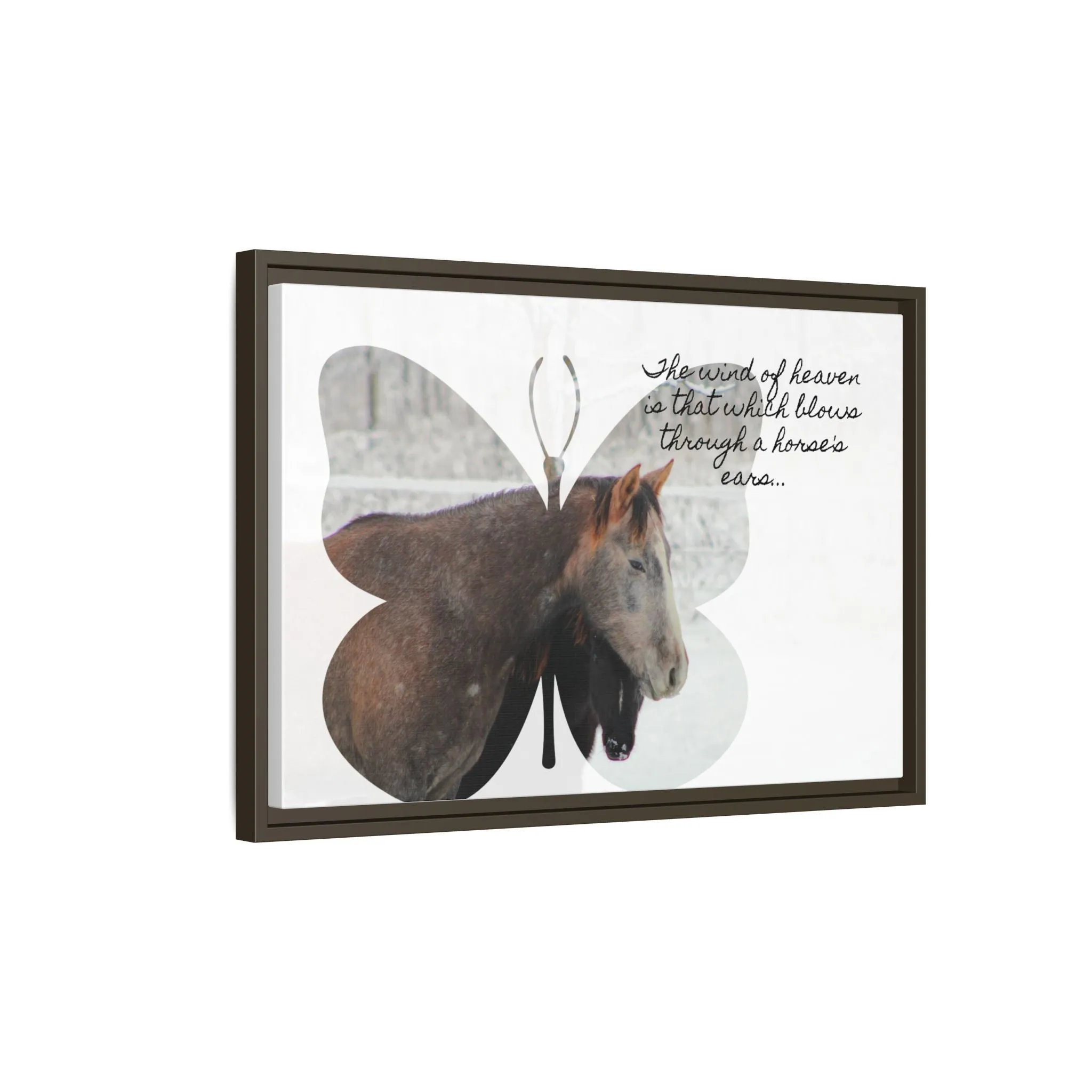 Inspirational Horse Canvas Art Print – "The Wind of Heaven" Framed Wall Decor