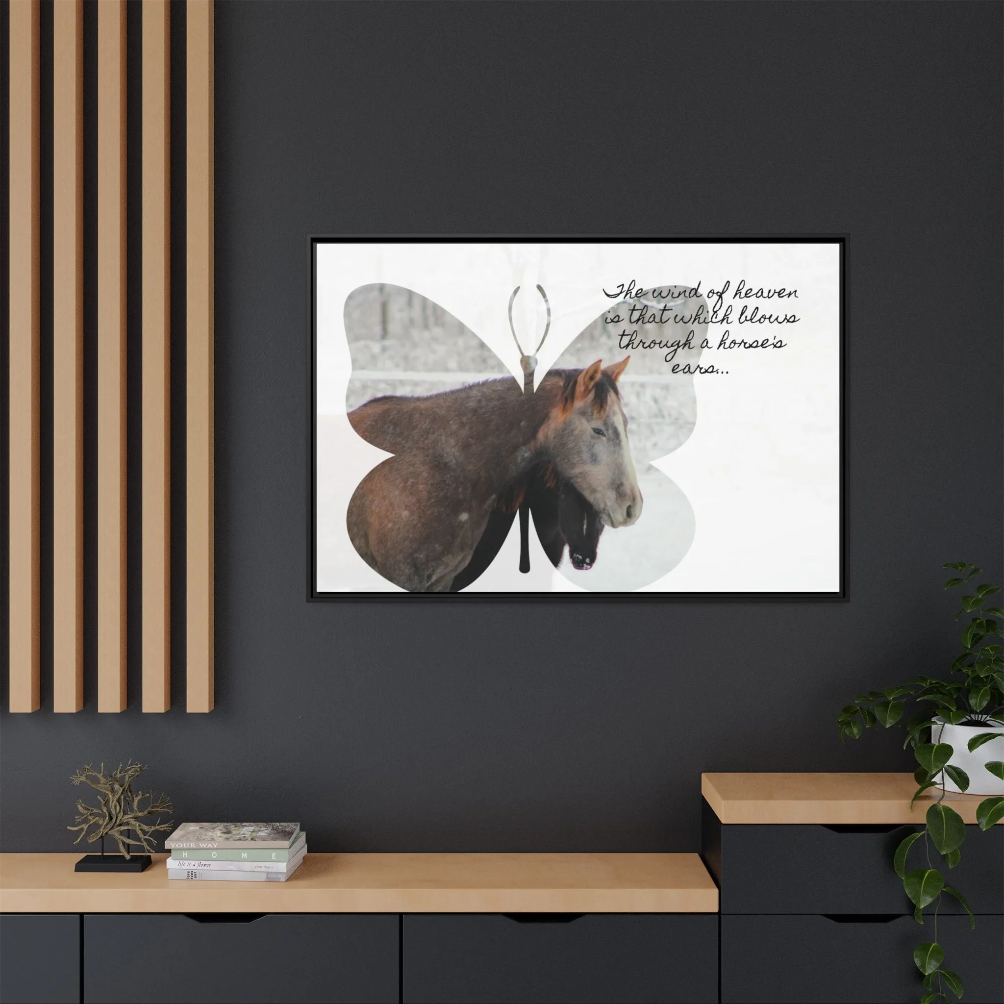 Inspirational Horse Canvas Art Print – "The Wind of Heaven" Framed Wall Decor