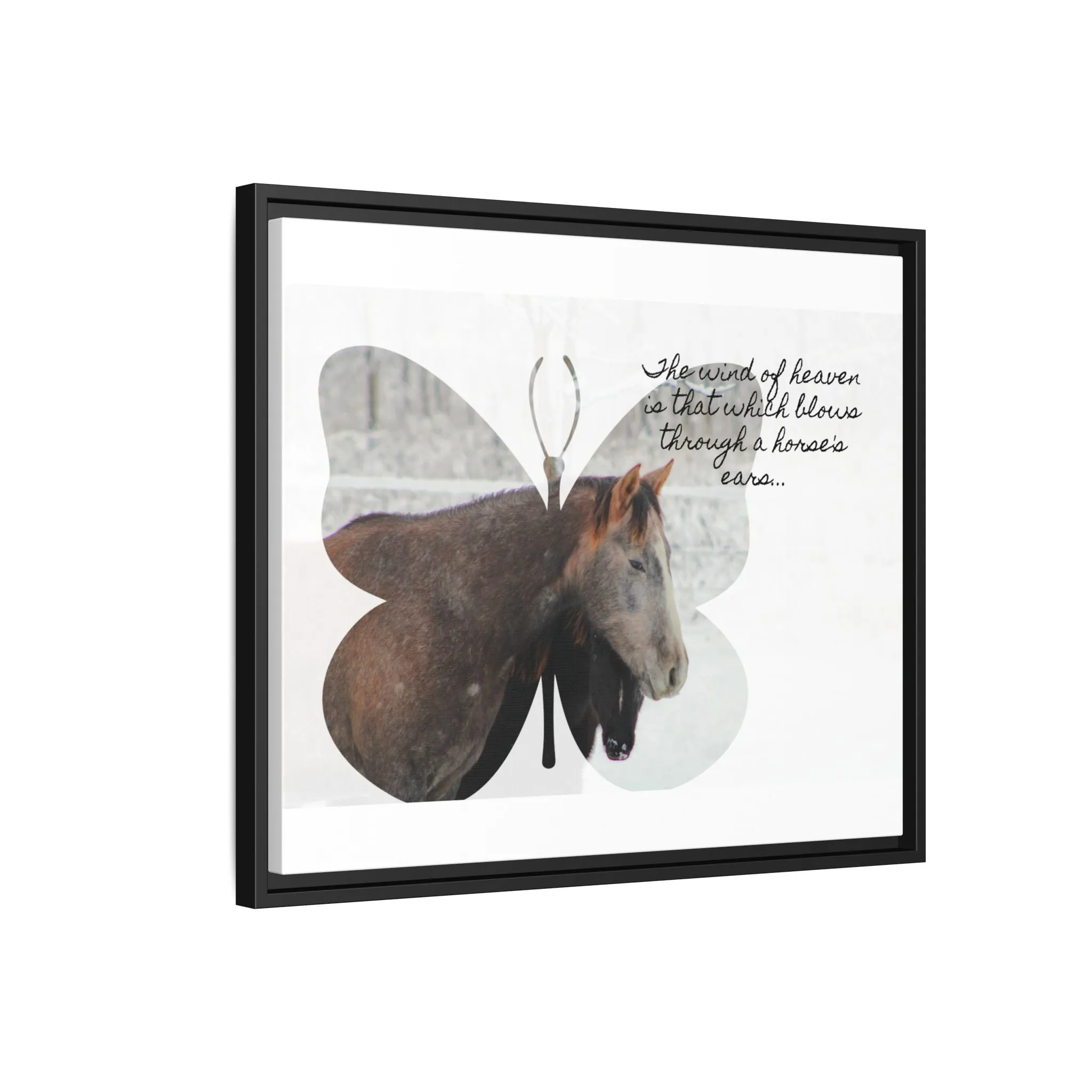 Inspirational Horse Canvas Art Print – "The Wind of Heaven" Framed Wall Decor