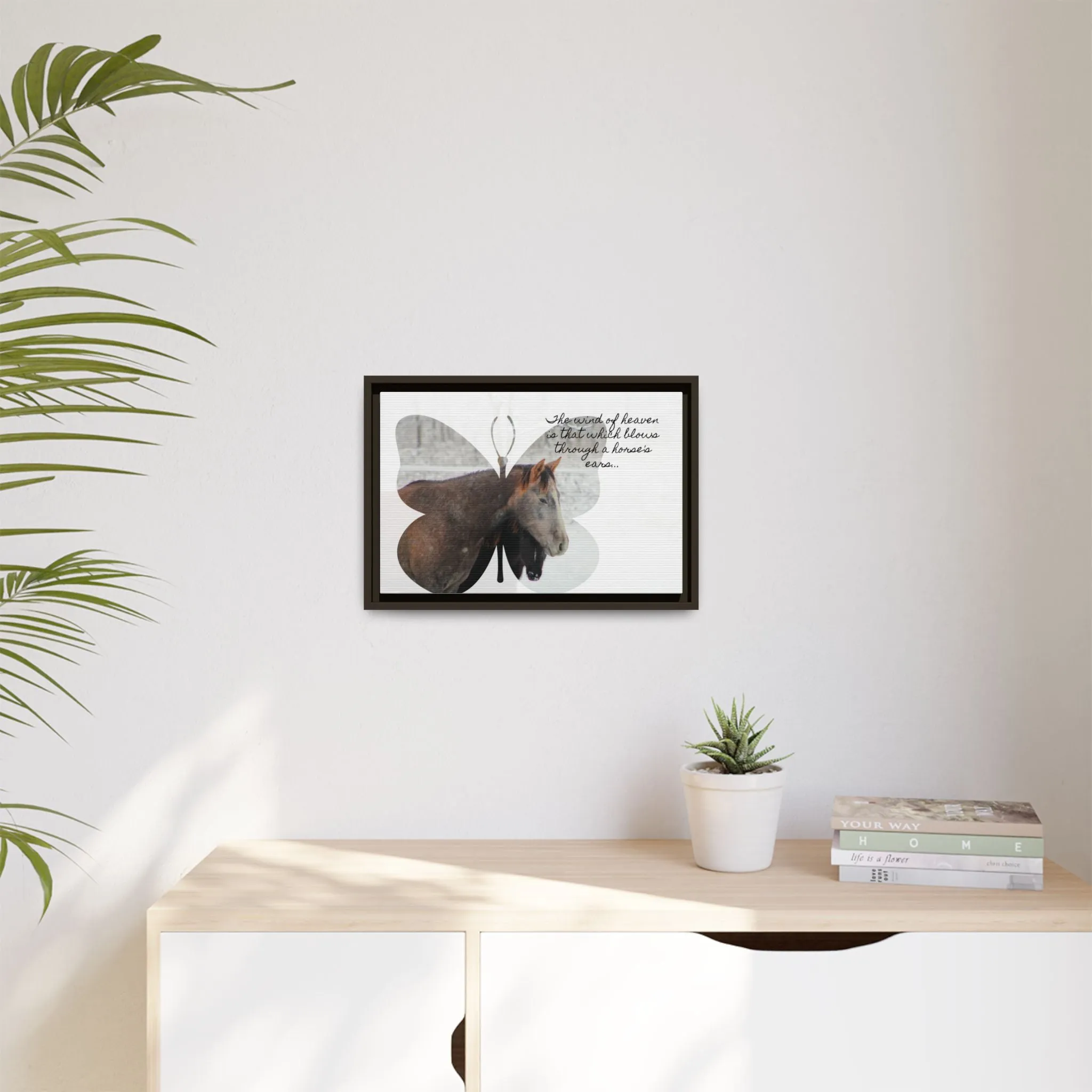 Inspirational Horse Canvas Art Print – "The Wind of Heaven" Framed Wall Decor