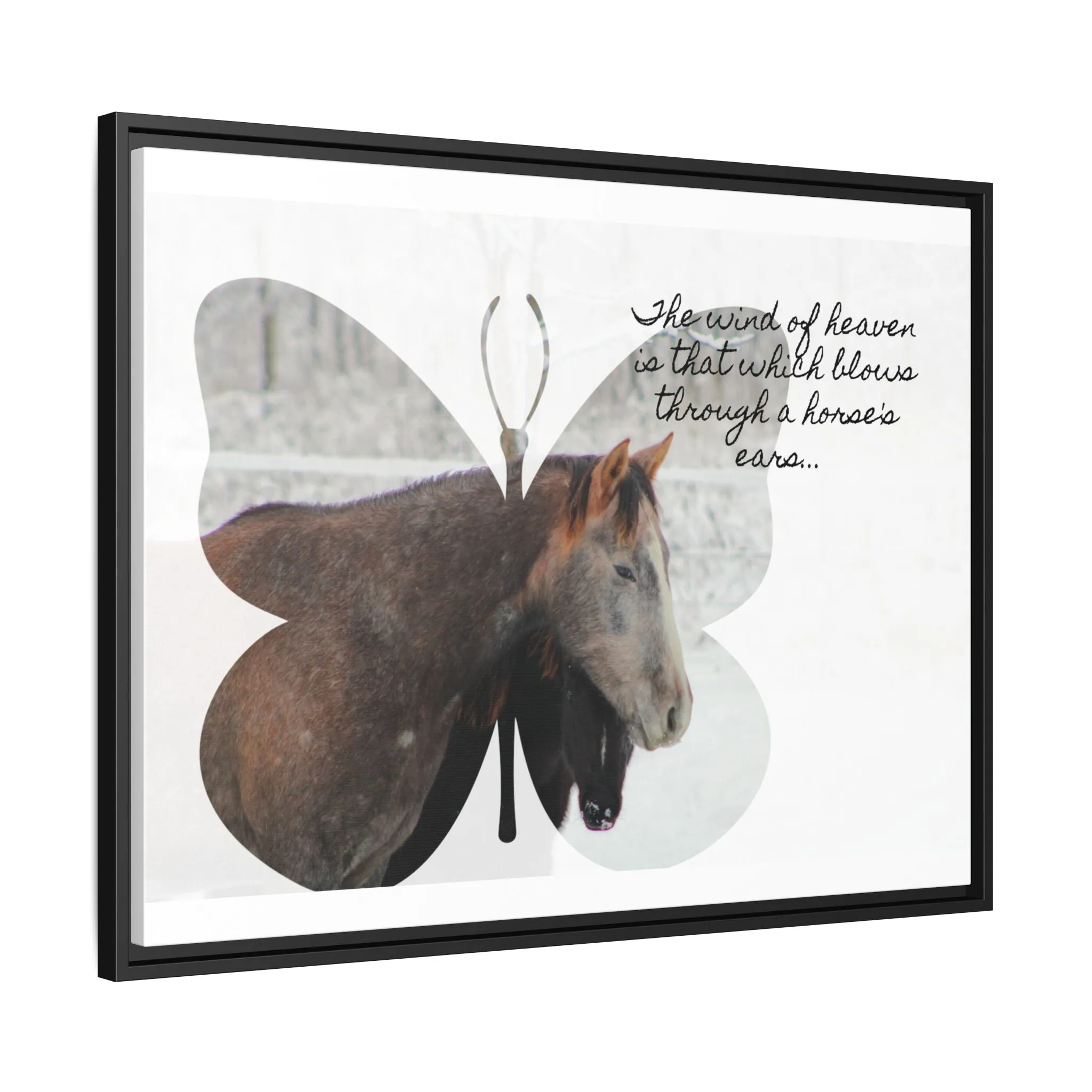 Inspirational Horse Canvas Art Print – "The Wind of Heaven" Framed Wall Decor
