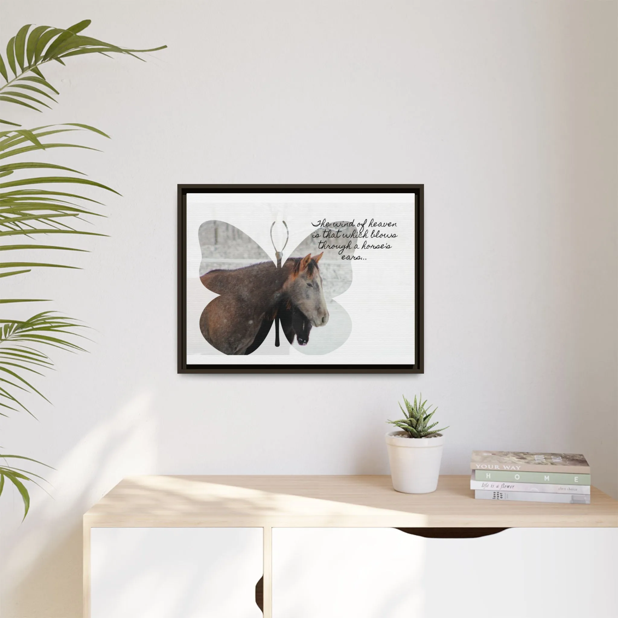 Inspirational Horse Canvas Art Print – "The Wind of Heaven" Framed Wall Decor
