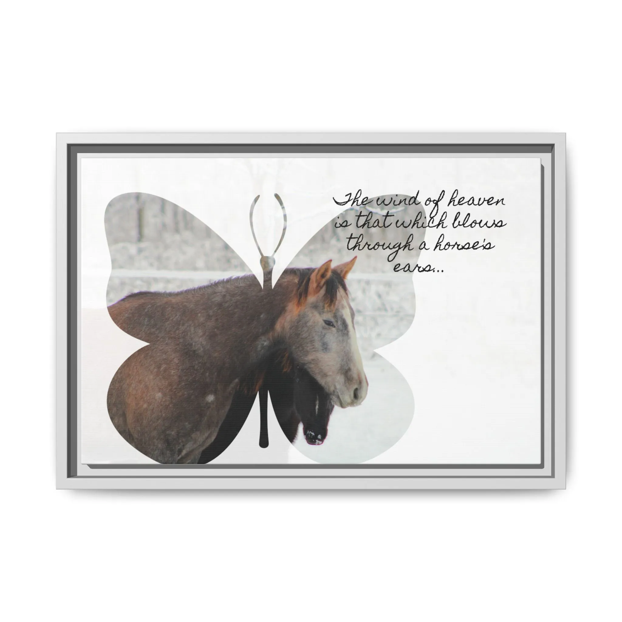 Inspirational Horse Canvas Art Print – "The Wind of Heaven" Framed Wall Decor