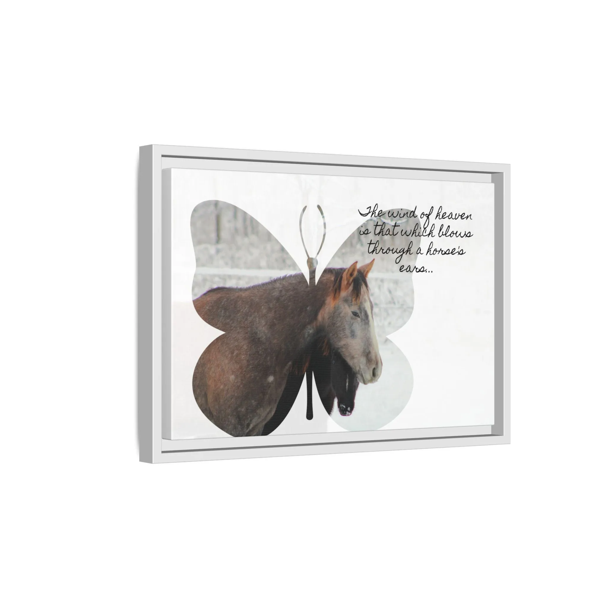 Inspirational Horse Canvas Art Print – "The Wind of Heaven" Framed Wall Decor