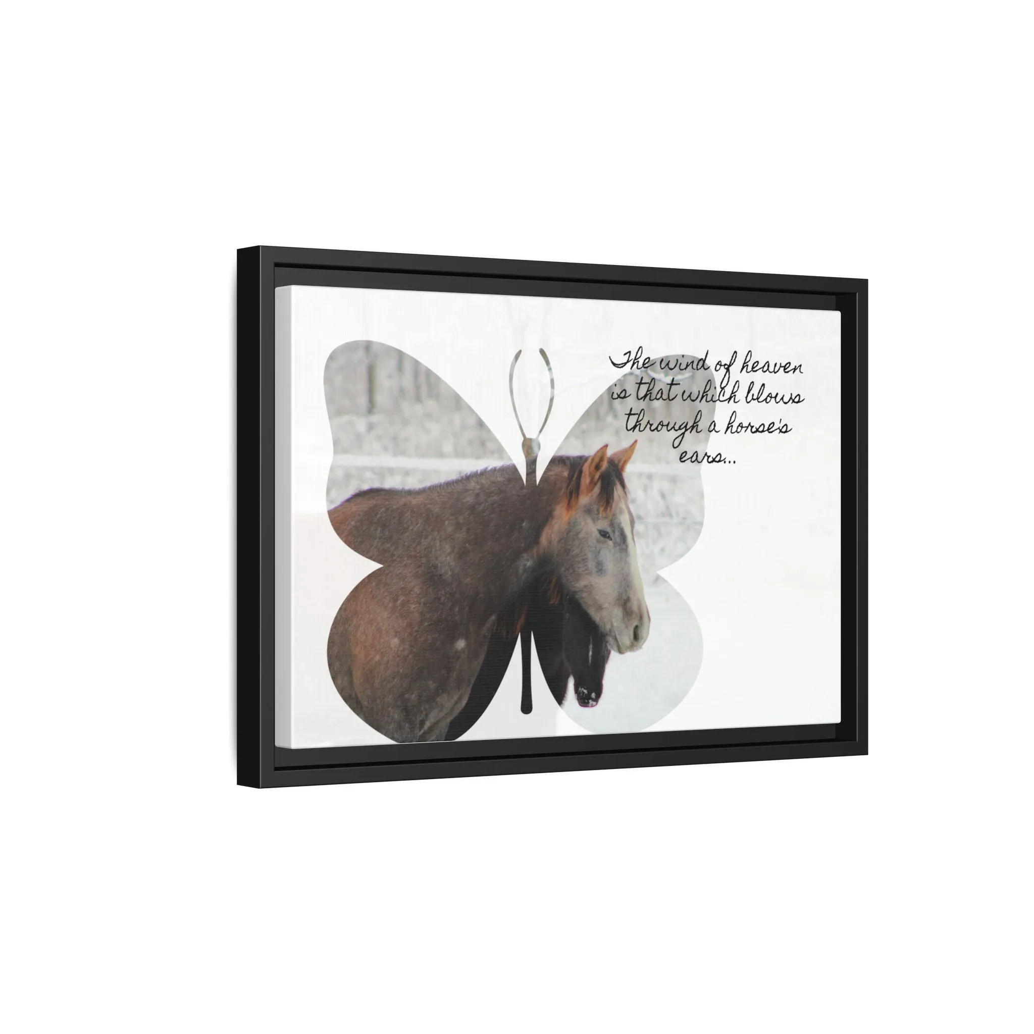 Inspirational Horse Canvas Art Print – "The Wind of Heaven" Framed Wall Decor
