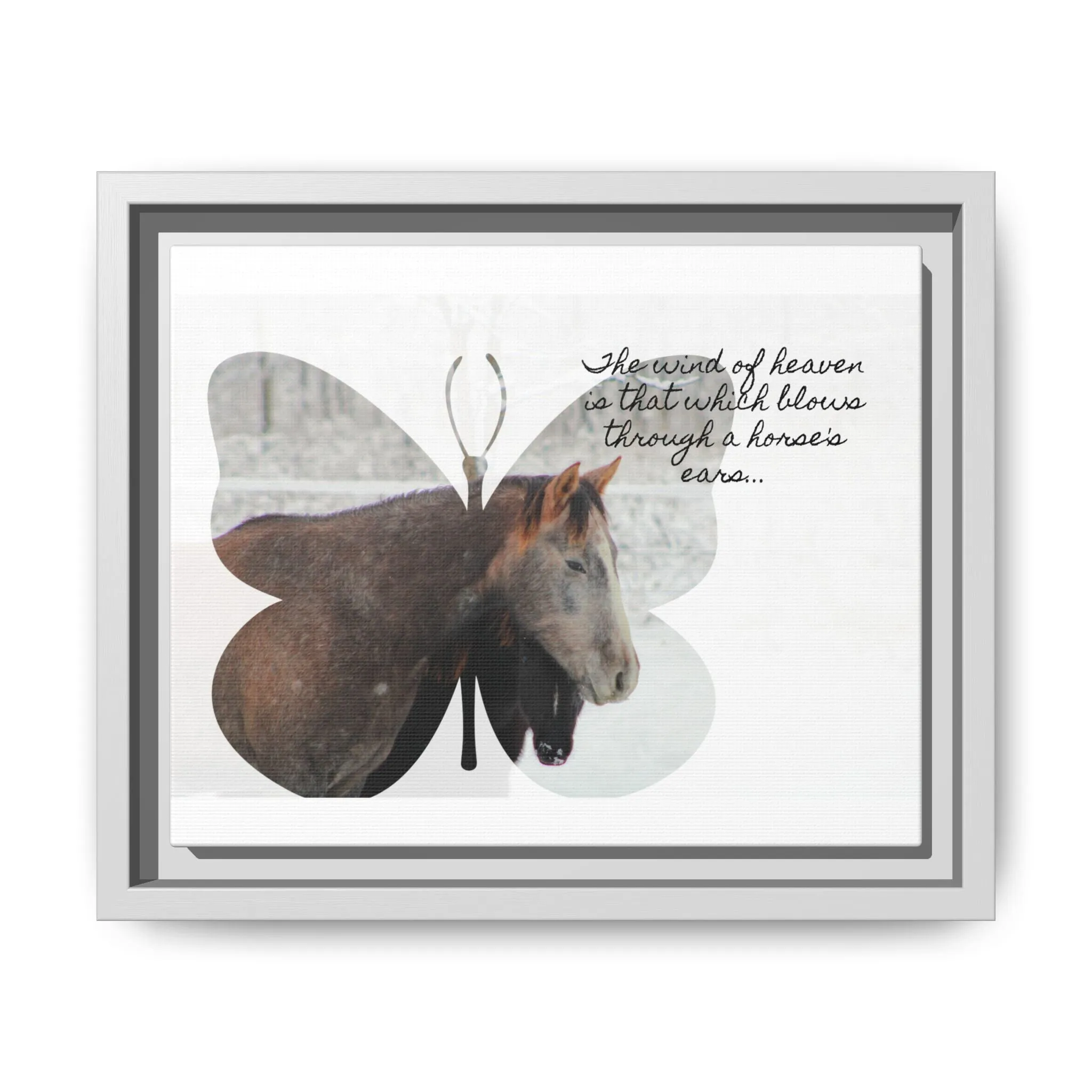 Inspirational Horse Canvas Art Print – "The Wind of Heaven" Framed Wall Decor