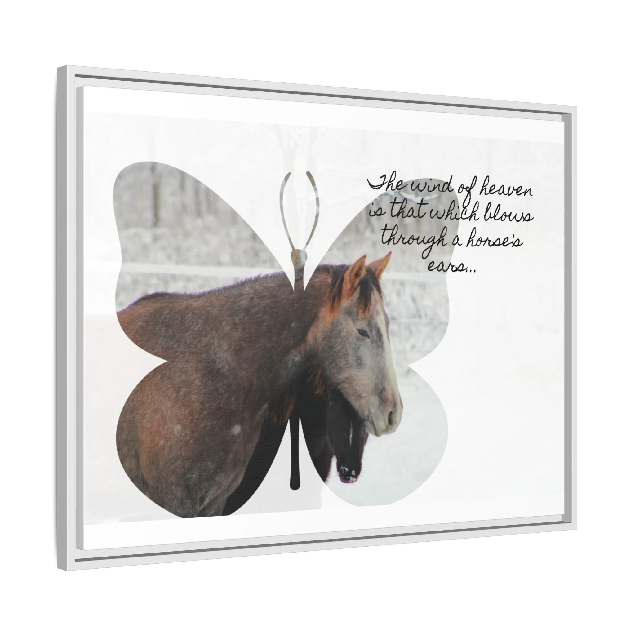 Inspirational Horse Canvas Art Print – "The Wind of Heaven" Framed Wall Decor
