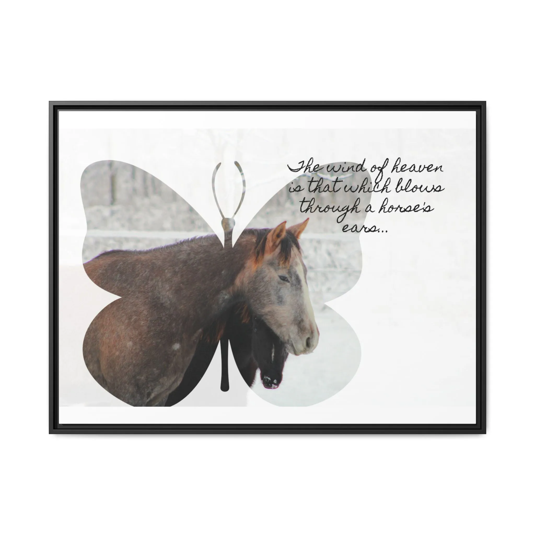 Inspirational Horse Canvas Art Print – "The Wind of Heaven" Framed Wall Decor