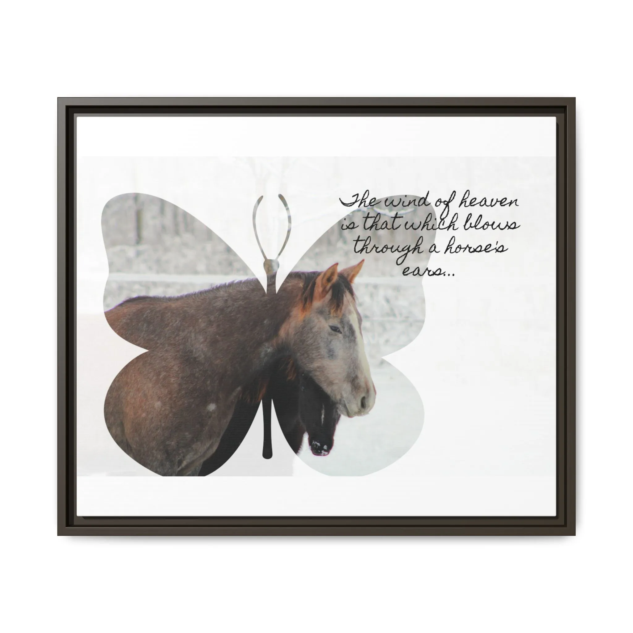 Inspirational Horse Canvas Art Print – "The Wind of Heaven" Framed Wall Decor