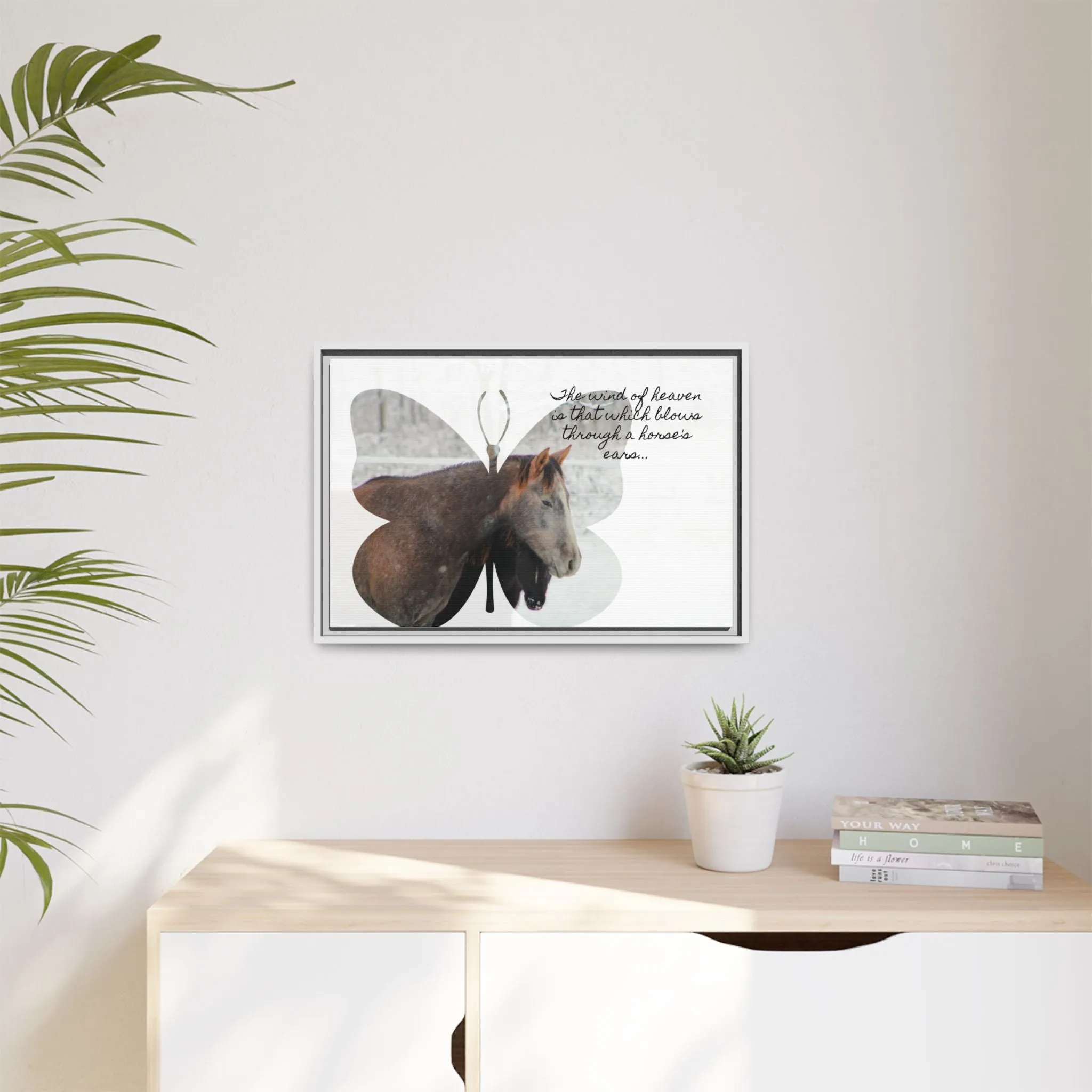 Inspirational Horse Canvas Art Print – "The Wind of Heaven" Framed Wall Decor