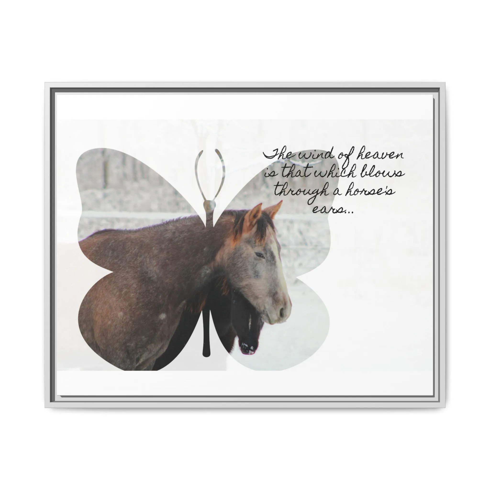 Inspirational Horse Canvas Art Print – "The Wind of Heaven" Framed Wall Decor