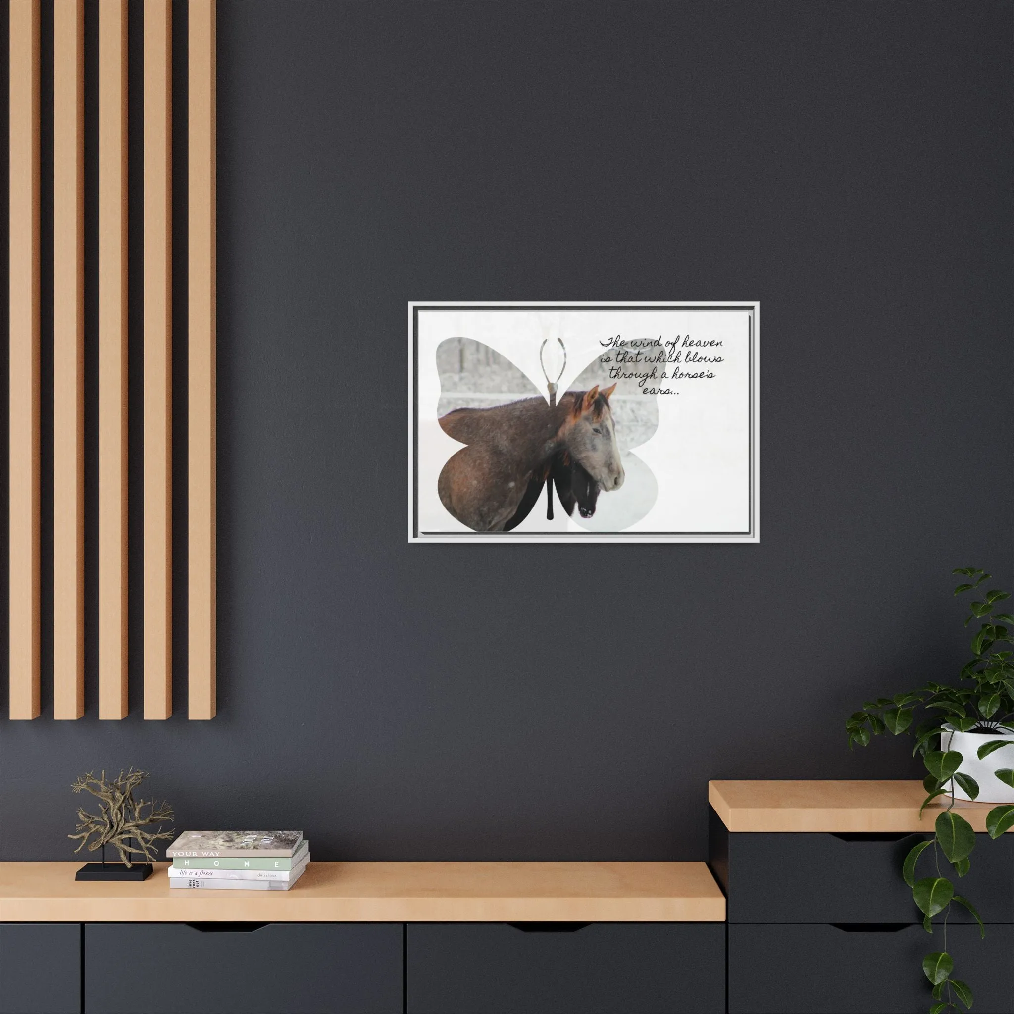 Inspirational Horse Canvas Art Print – "The Wind of Heaven" Framed Wall Decor