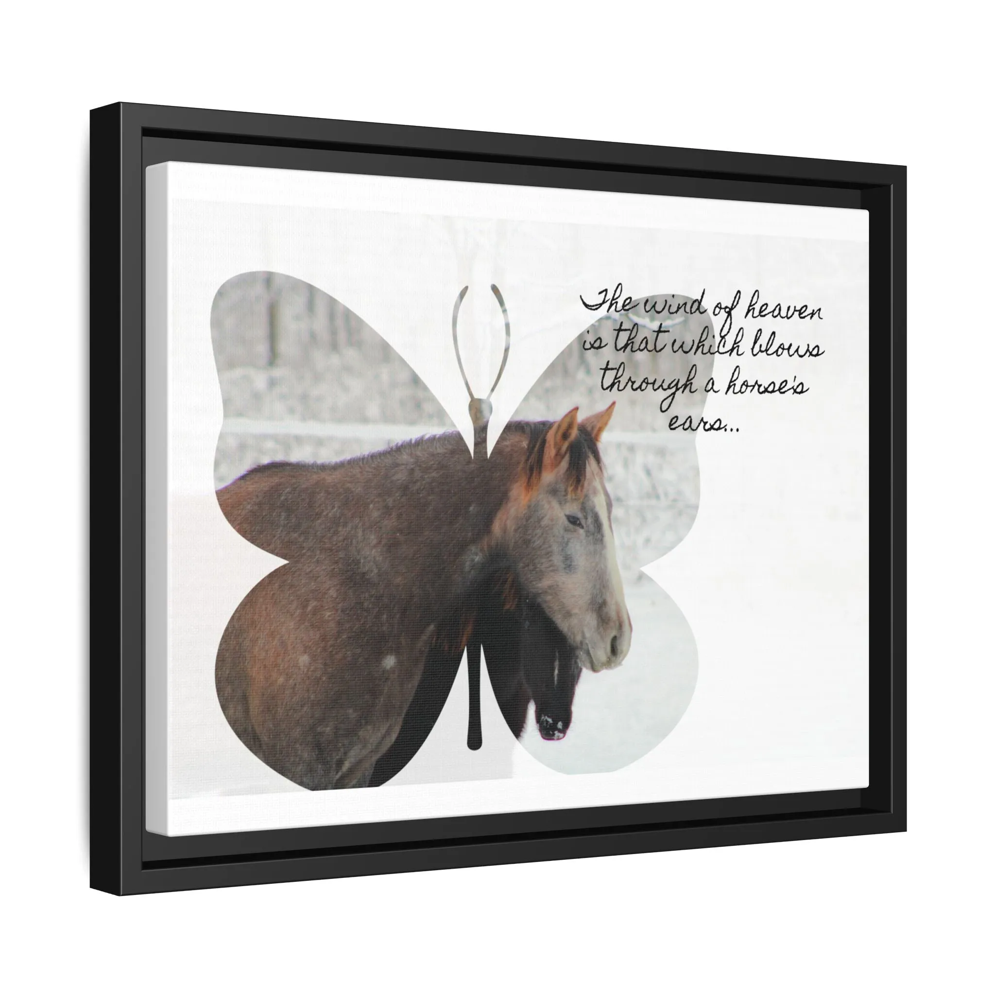 Inspirational Horse Canvas Art Print – "The Wind of Heaven" Framed Wall Decor