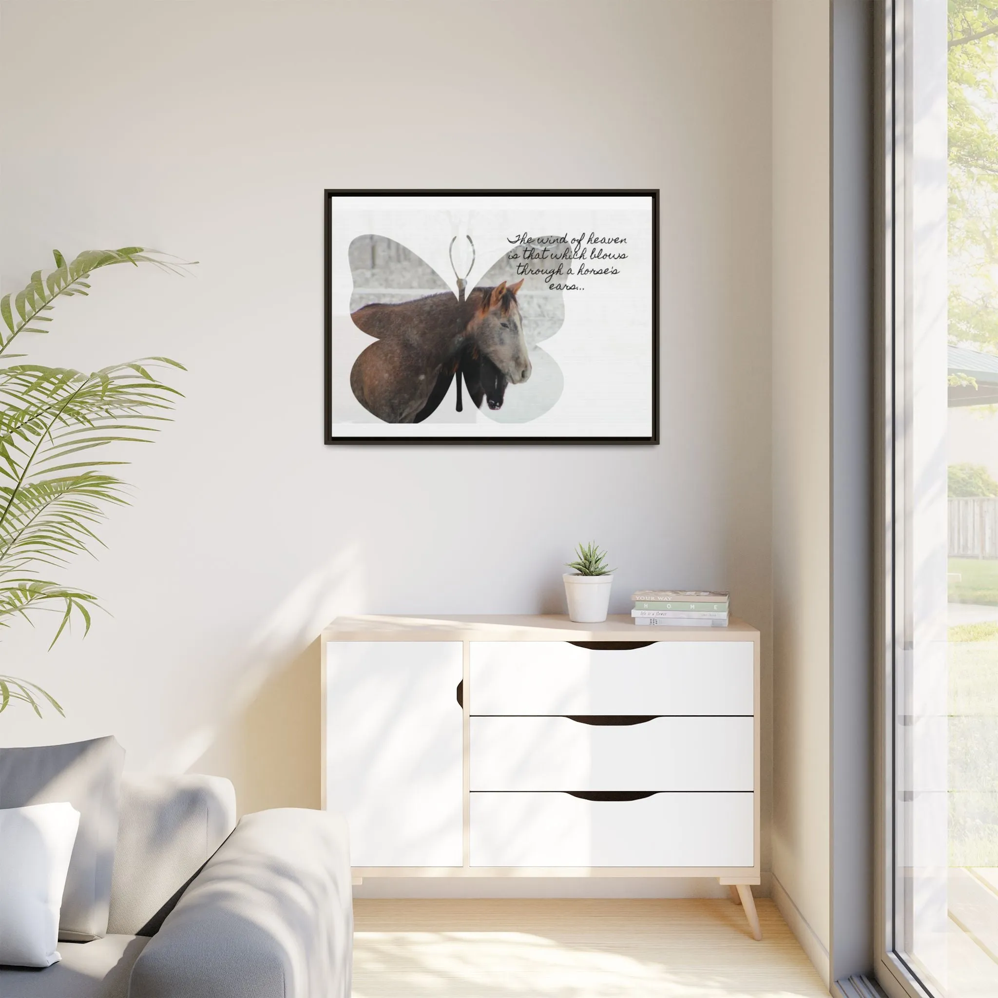 Inspirational Horse Canvas Art Print – "The Wind of Heaven" Framed Wall Decor
