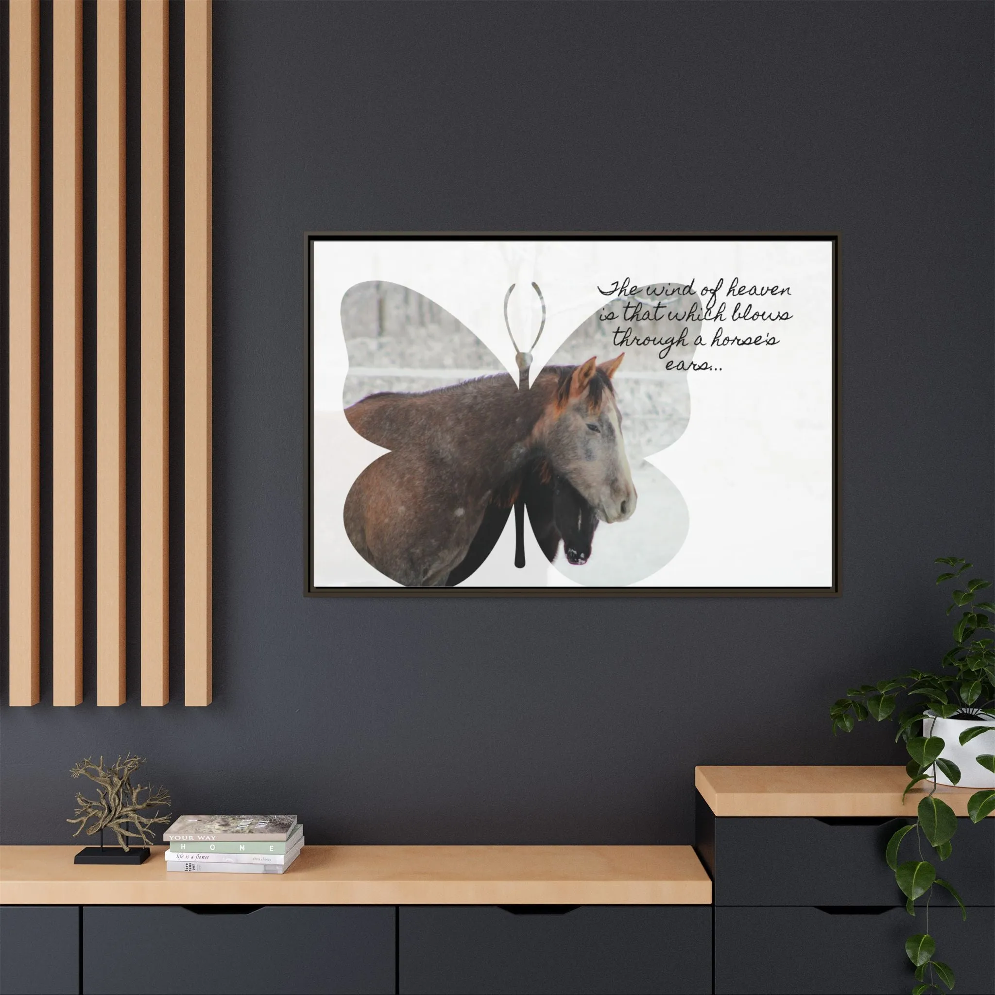 Inspirational Horse Canvas Art Print – "The Wind of Heaven" Framed Wall Decor