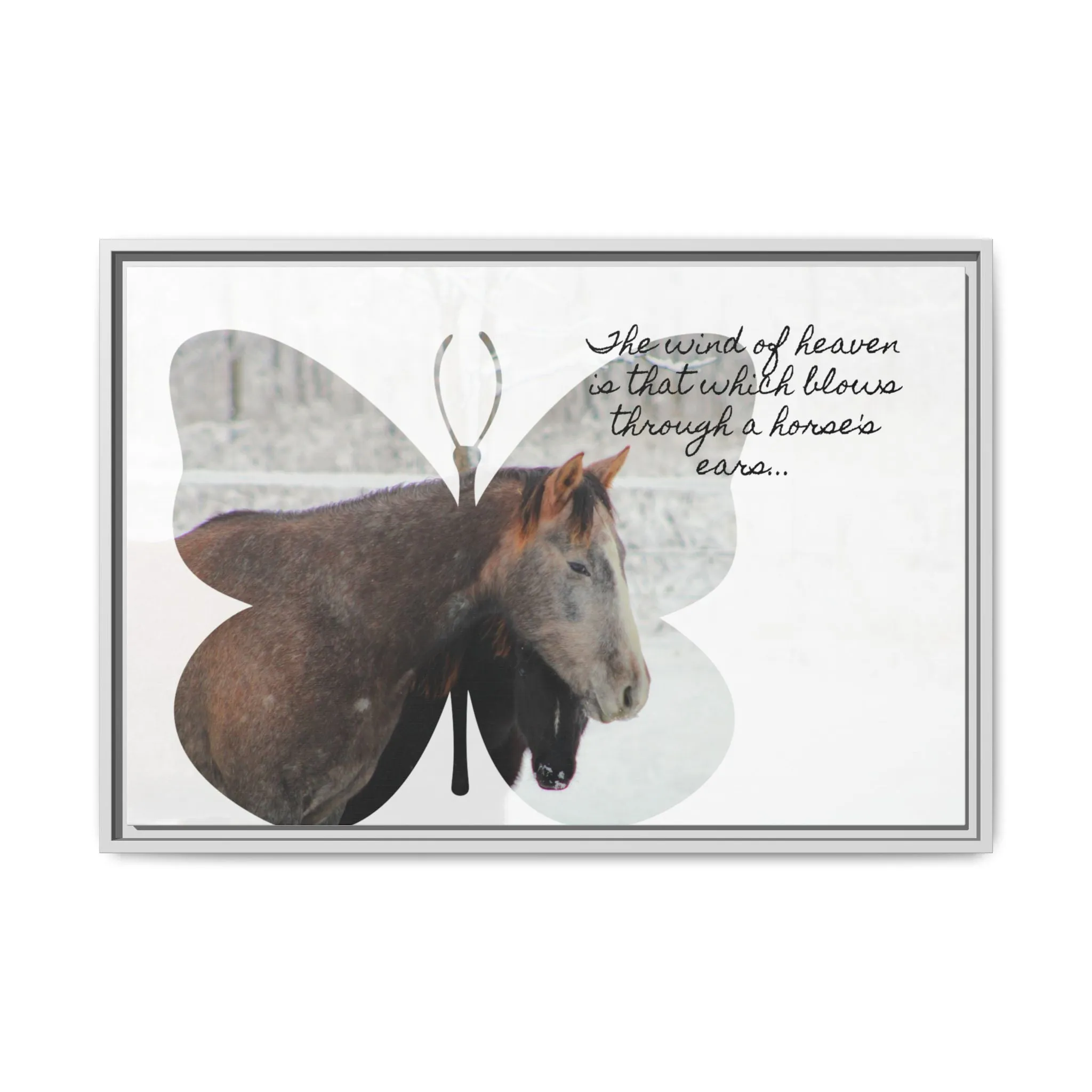 Inspirational Horse Canvas Art Print – "The Wind of Heaven" Framed Wall Decor