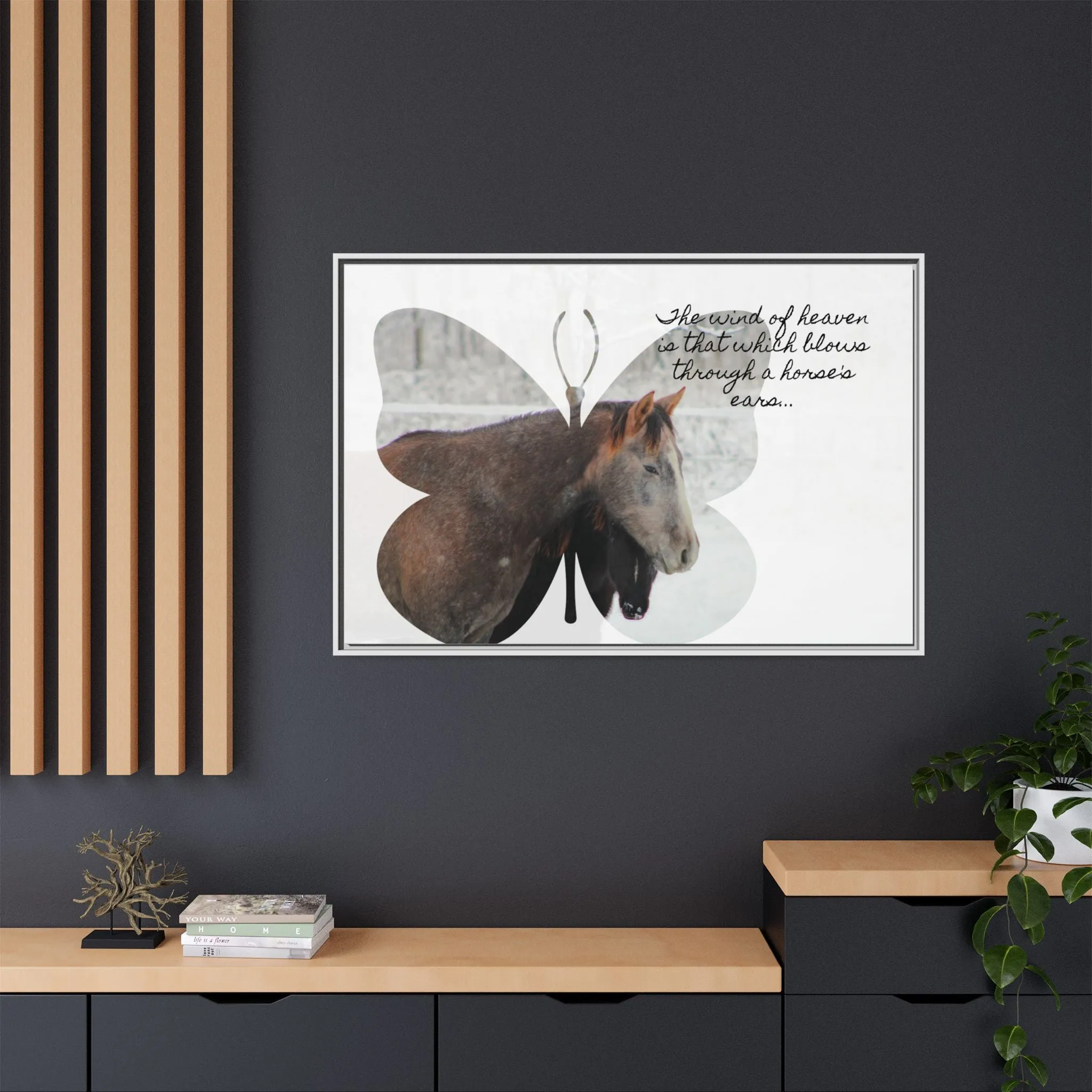 Inspirational Horse Canvas Art Print – "The Wind of Heaven" Framed Wall Decor