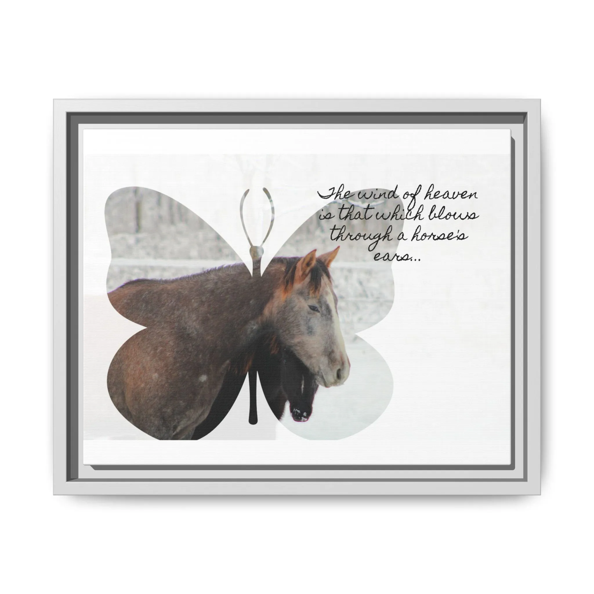 Inspirational Horse Canvas Art Print – "The Wind of Heaven" Framed Wall Decor