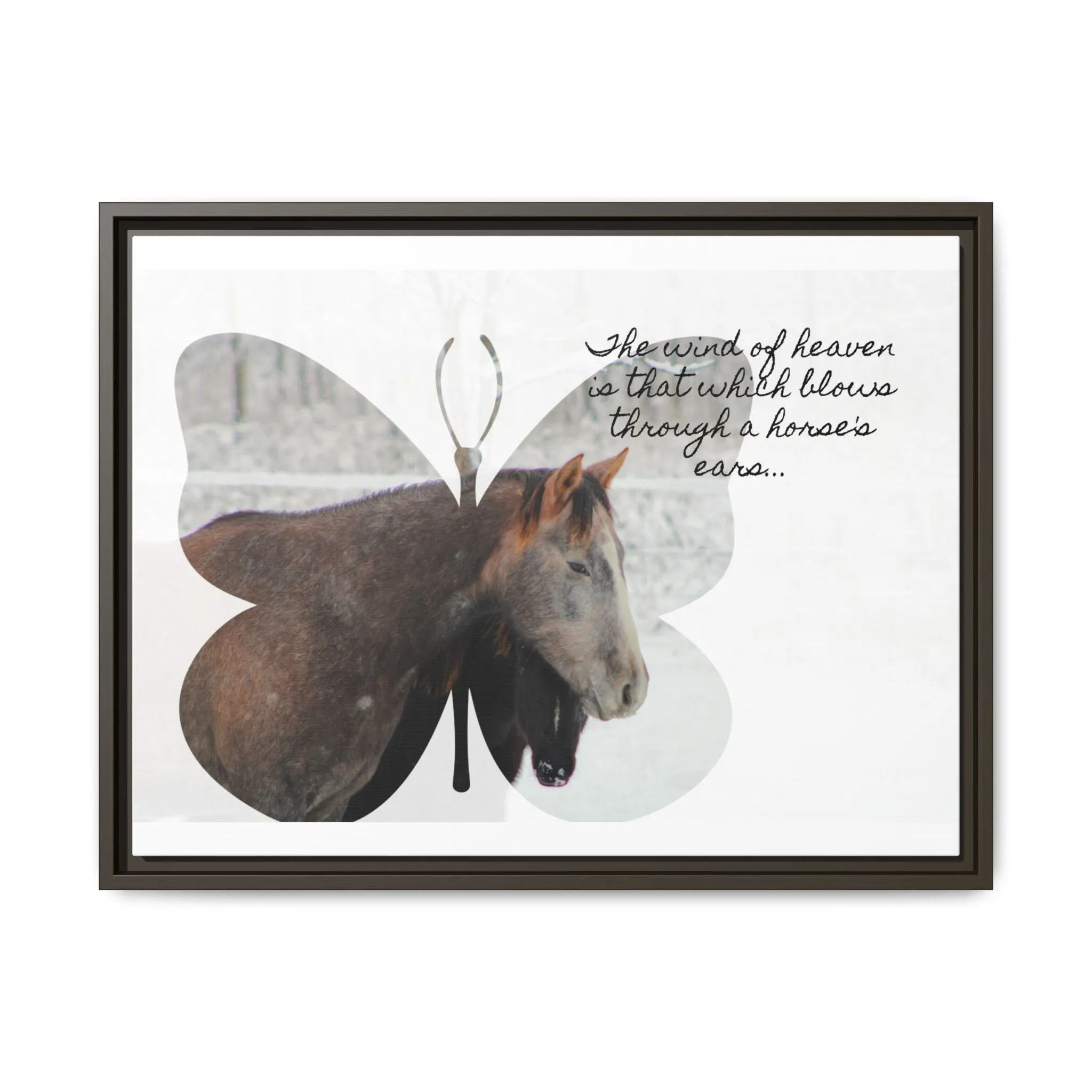 Inspirational Horse Canvas Art Print – "The Wind of Heaven" Framed Wall Decor