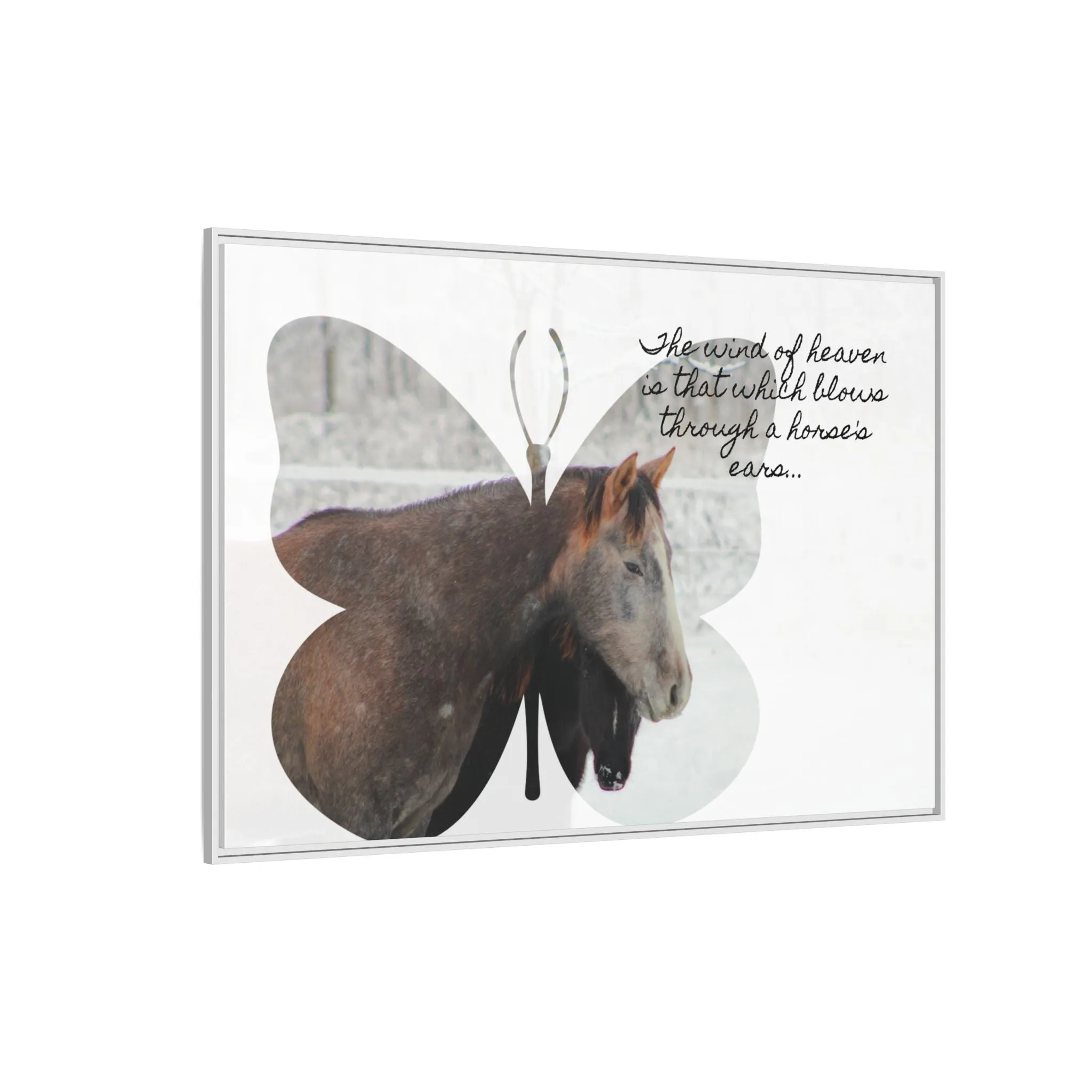 Inspirational Horse Canvas Art Print – "The Wind of Heaven" Framed Wall Decor